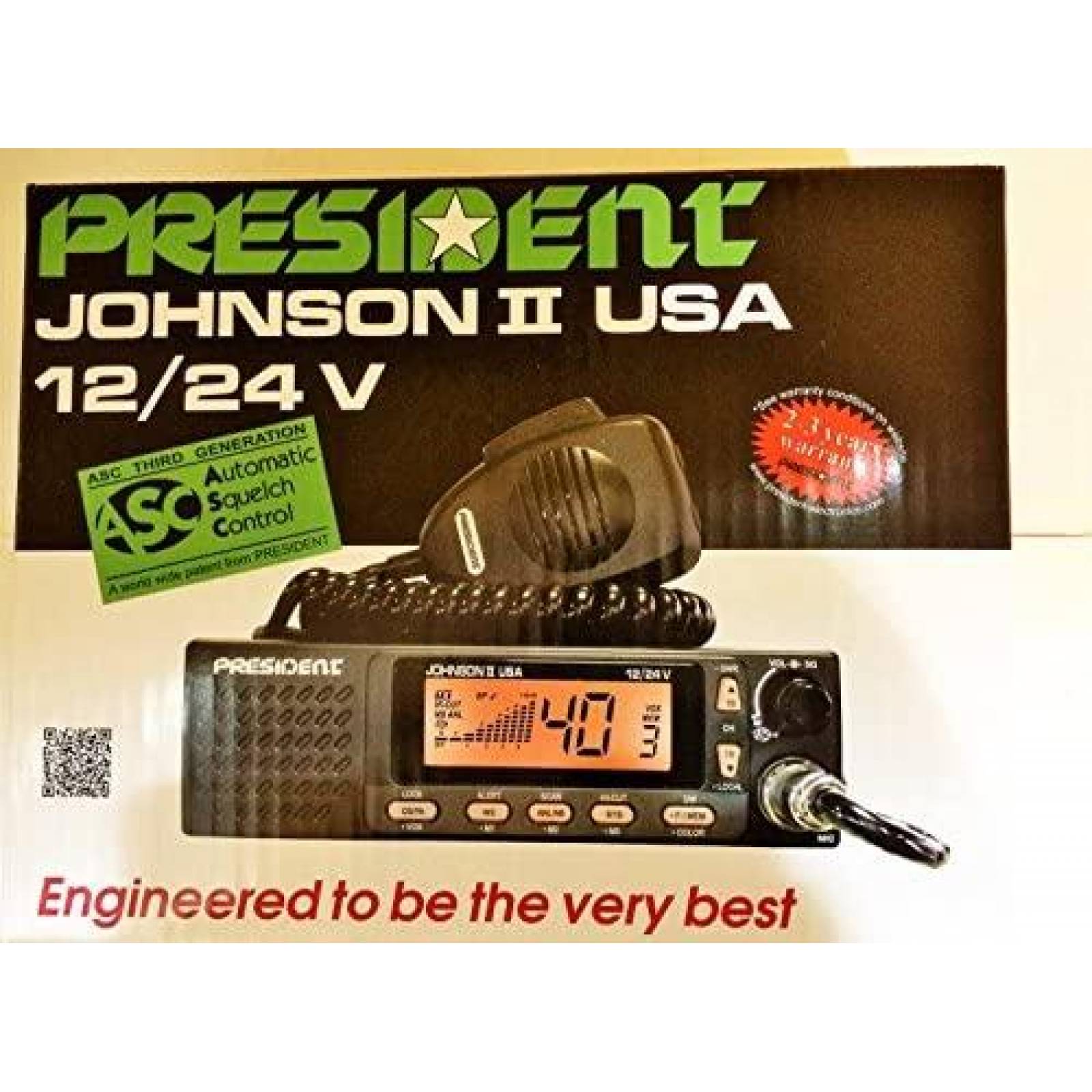 Radio BC President Electronics Johnson II de 40 Canales AM