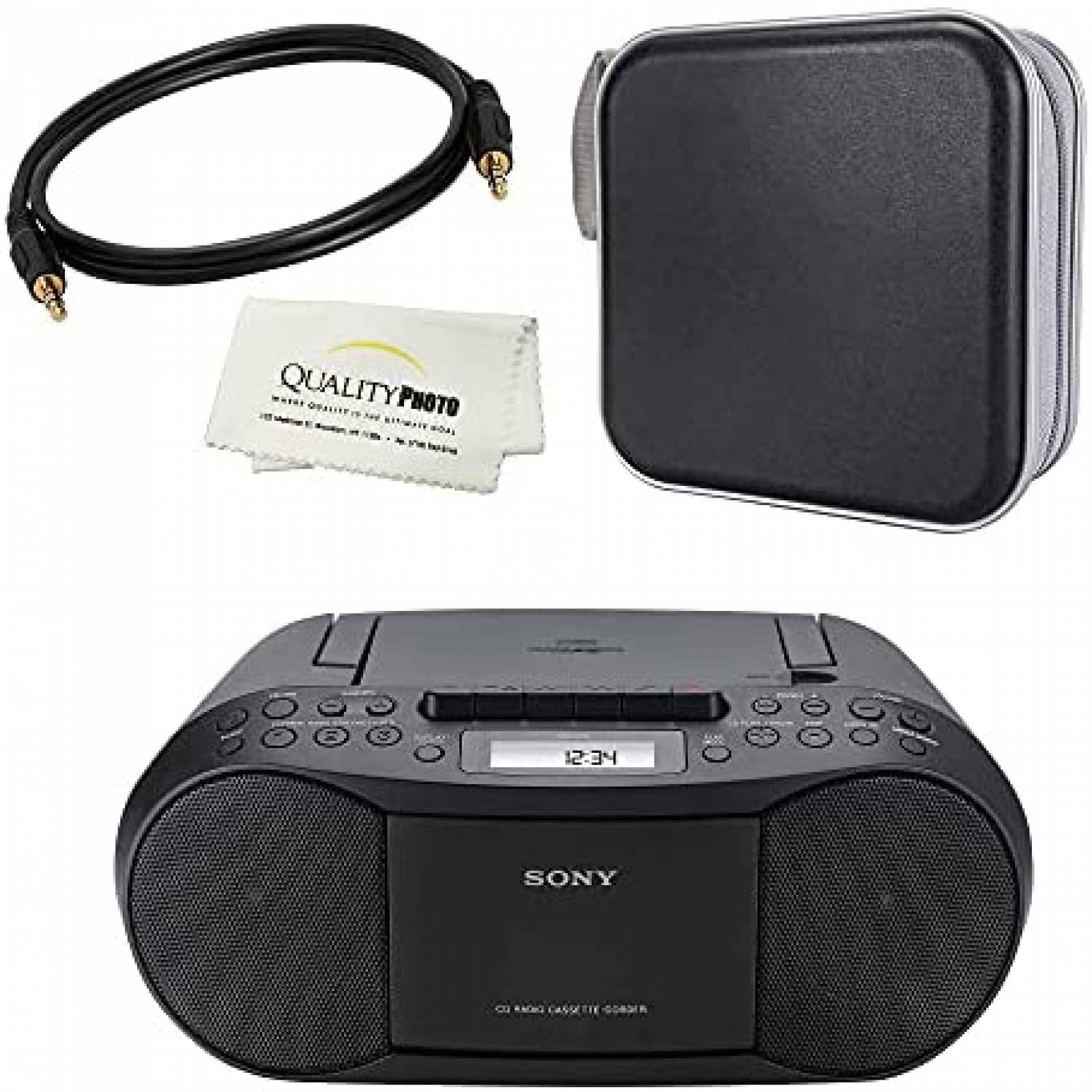 Pack estereo/grabadora Sony con album y cable 3ft AUS -Negro