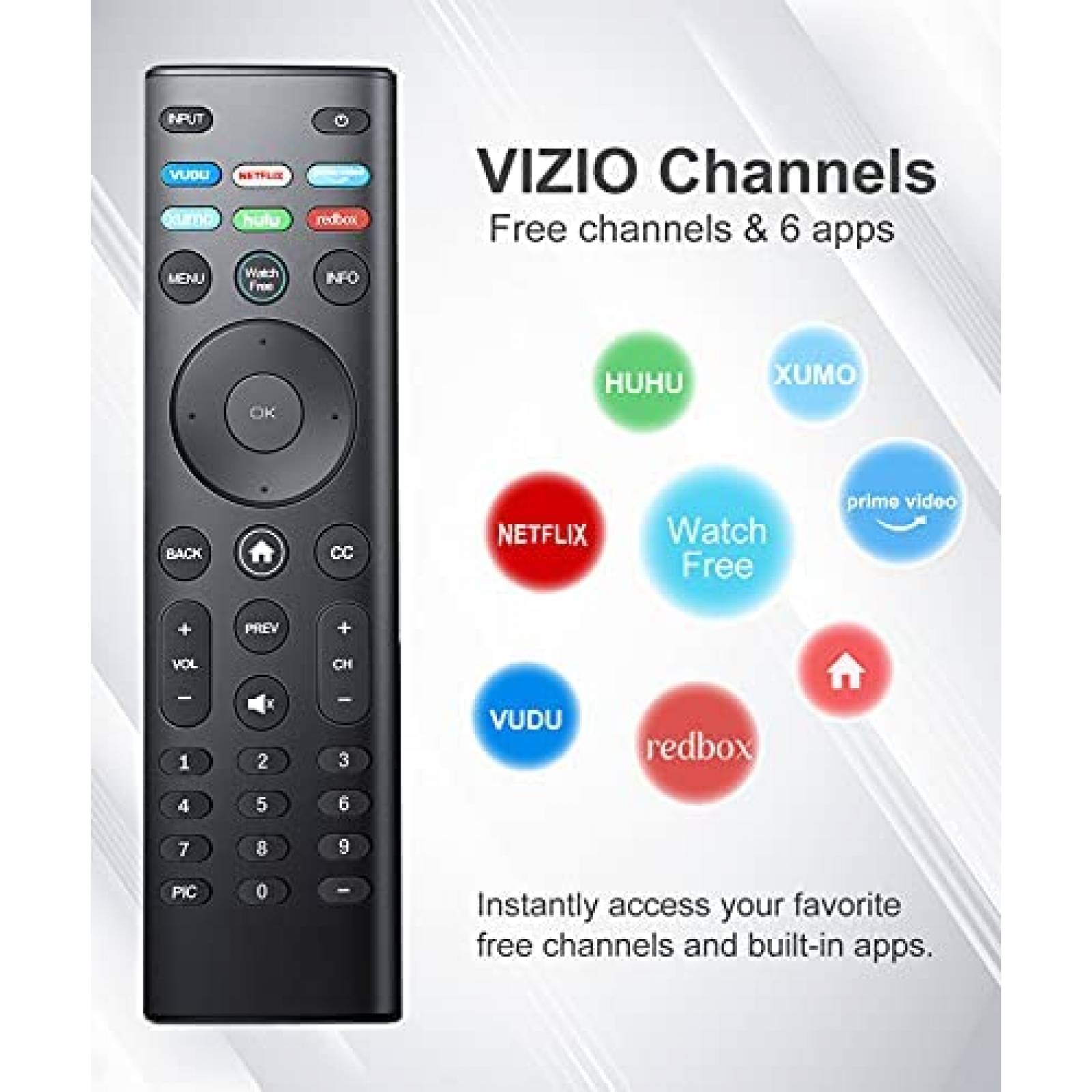 Control Remoto Vtinvan para VIZIO D-Series Smart TV -Negro