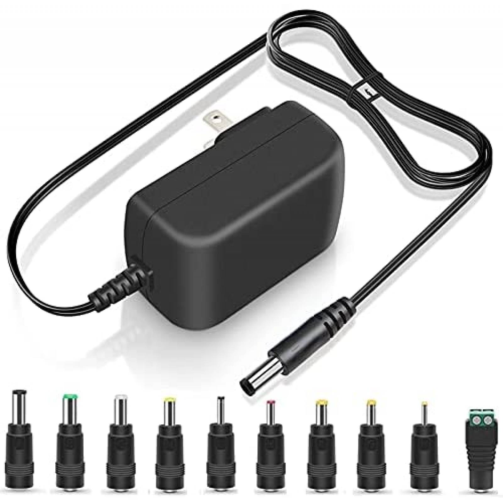 Adaptador de AC PERFEIDY con 10 conectores 12V -Negro