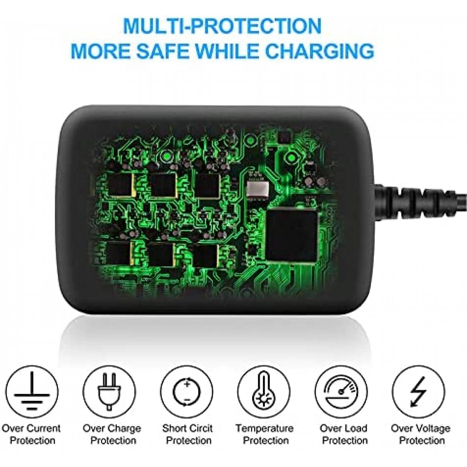 Adaptador de AC PERFEIDY con 10 conectores 12V -Negro