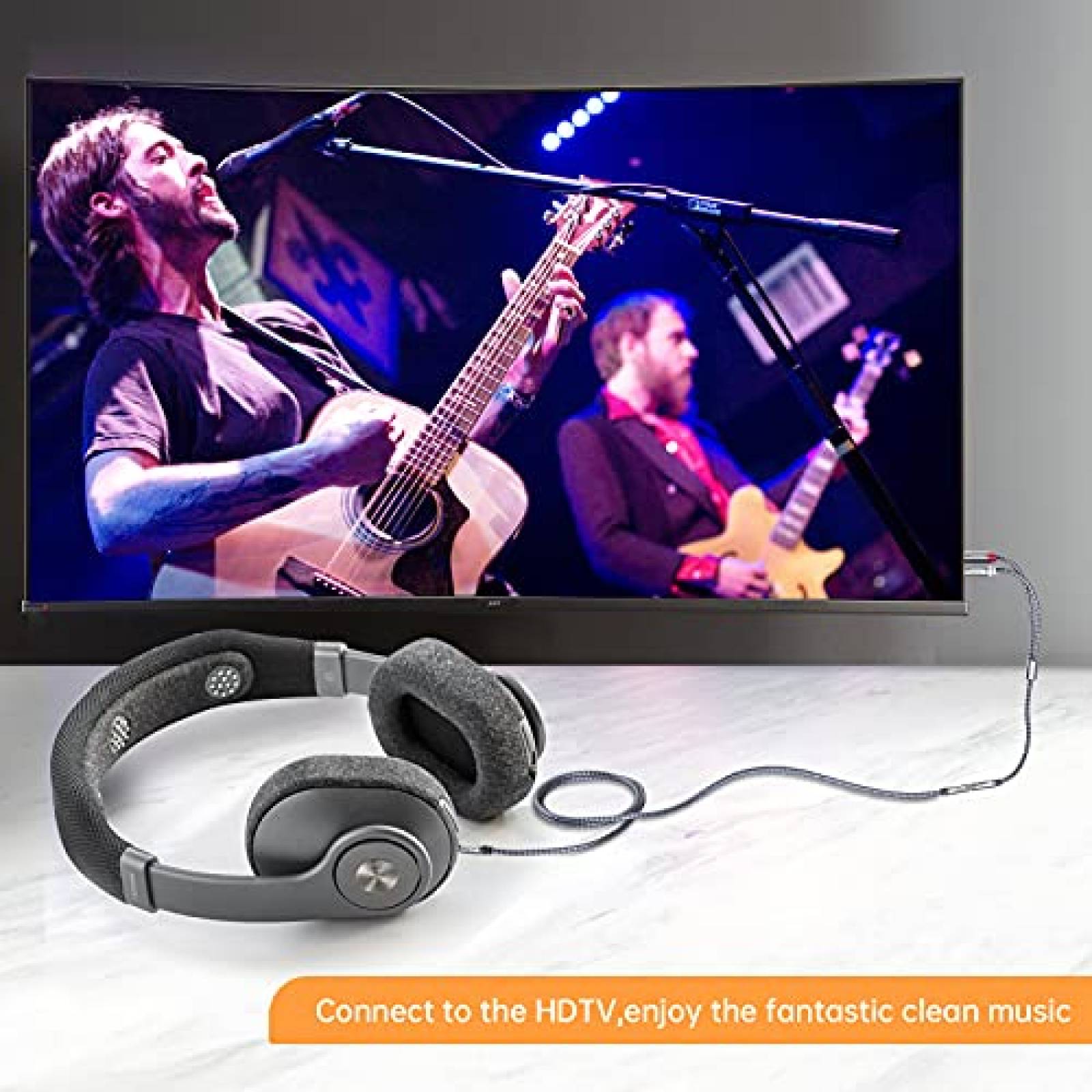 Cable 2 RCA macho a audio hembra RIKSOIN 3.5mm -Gris