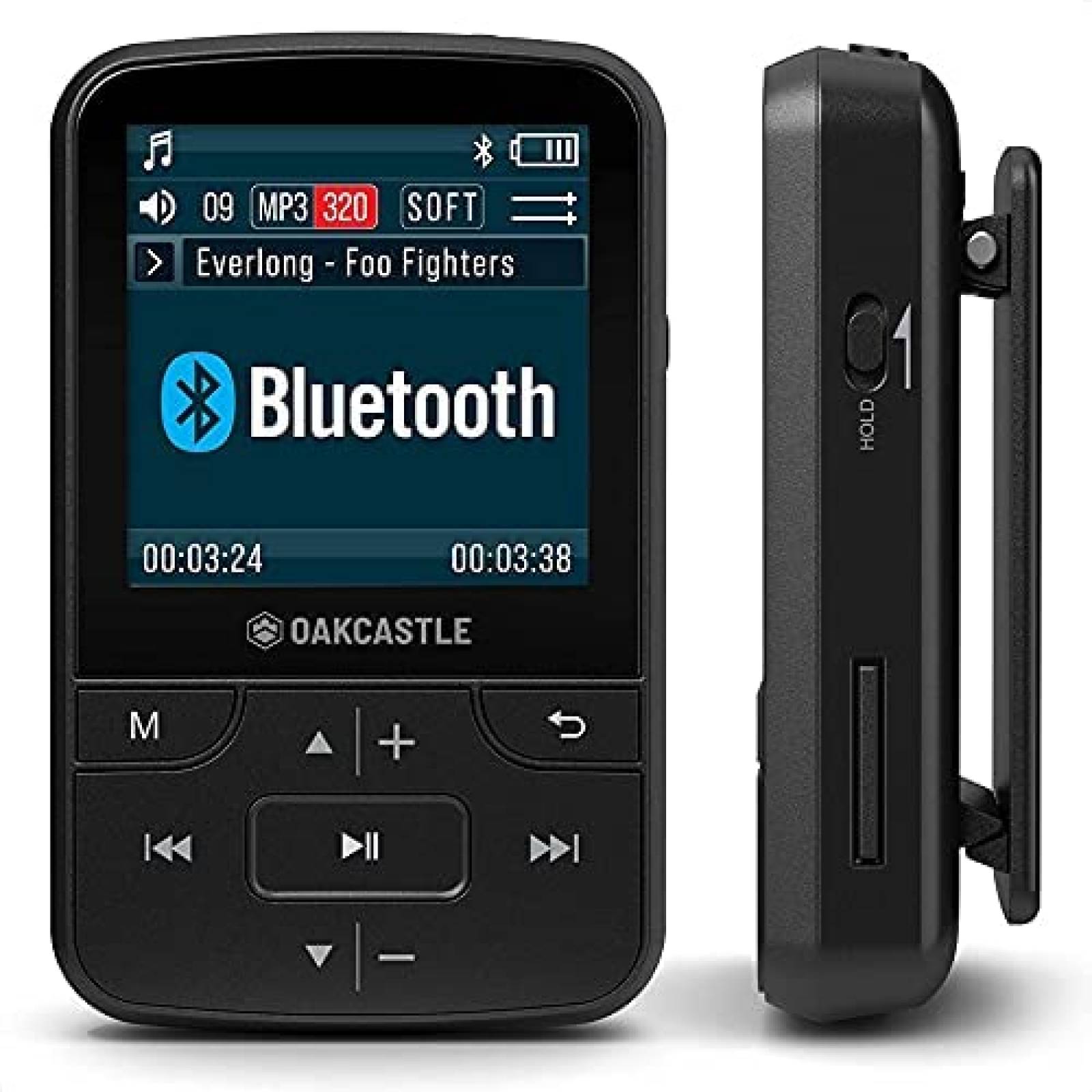 Reproductor MP3 Oakcastle MP200 de 16GB Bluetooth -Negro