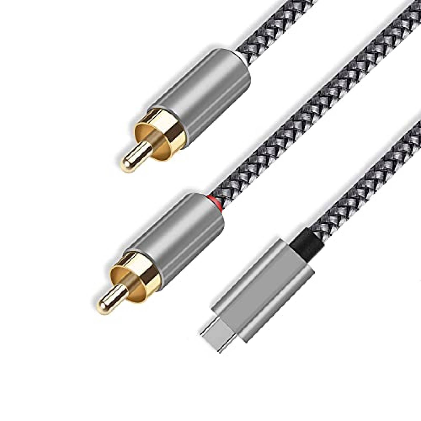 Cable Audio Adusc AB15 RCA 6.6pies Auxiliar Divisor -Gris