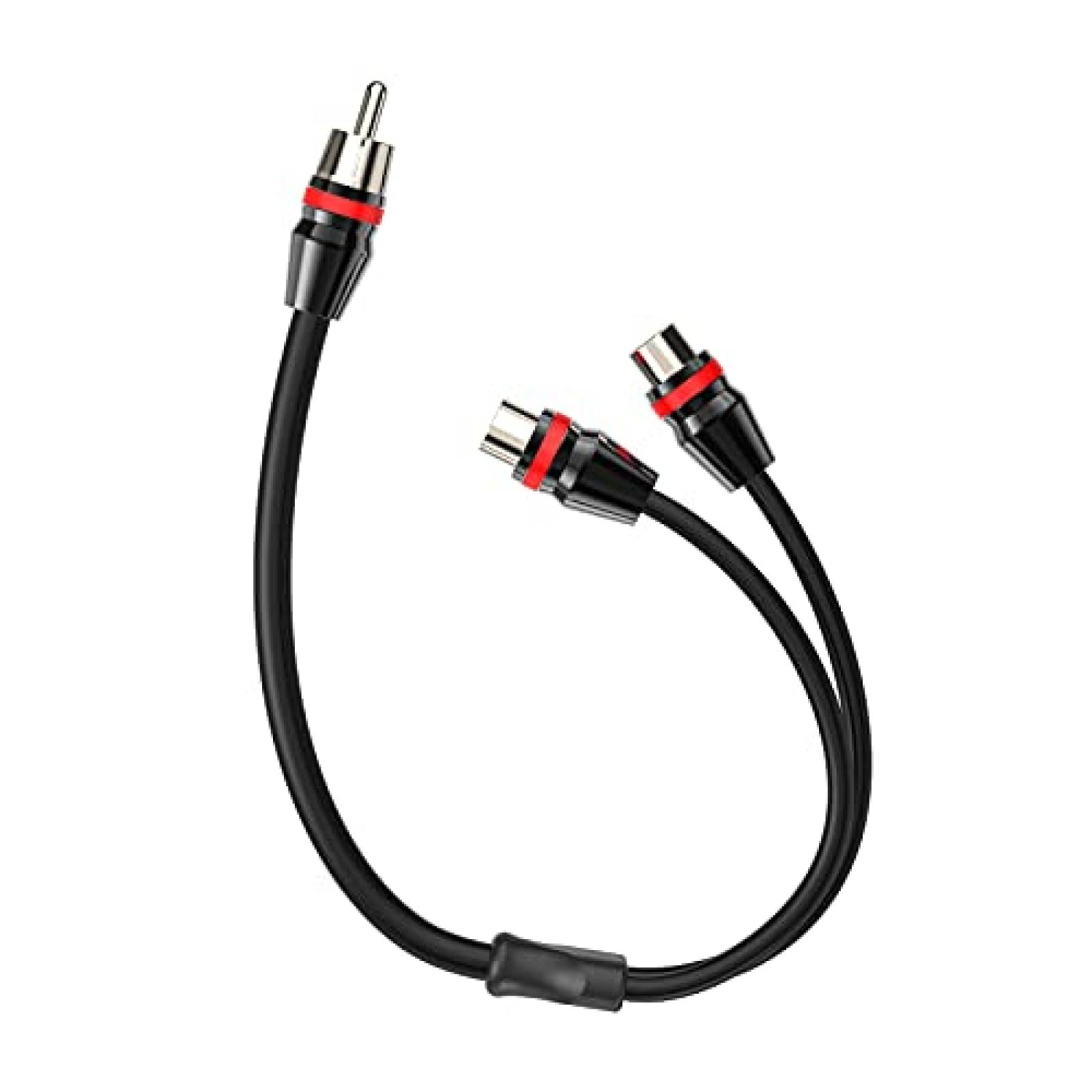 Pack cable RCA macho a hembra splitter ROCKRIX x2 1ft -Negro