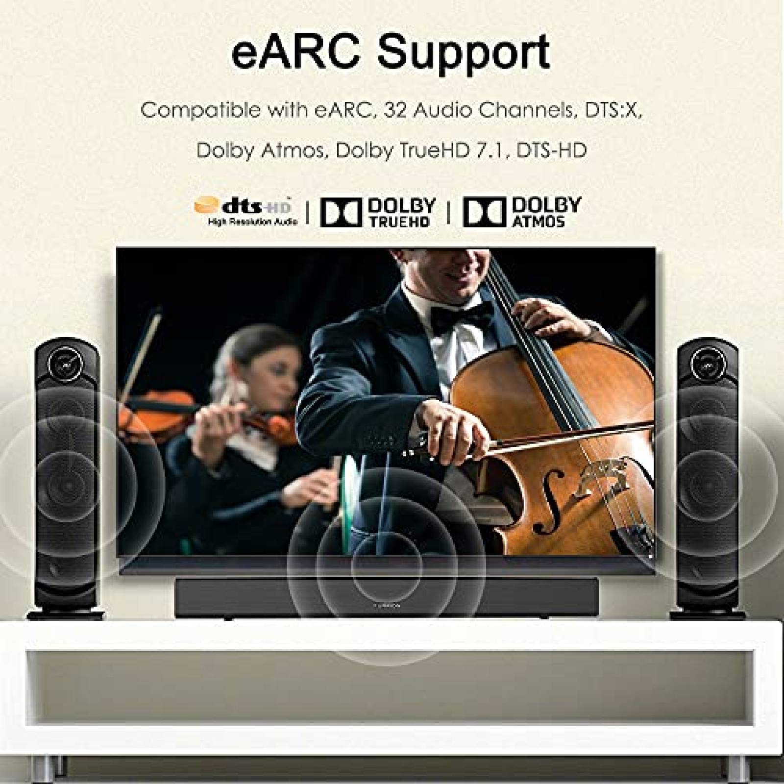 Cable HDMI Cheges 8K 15 pies 48 Gbps de alta velocidad -Gris