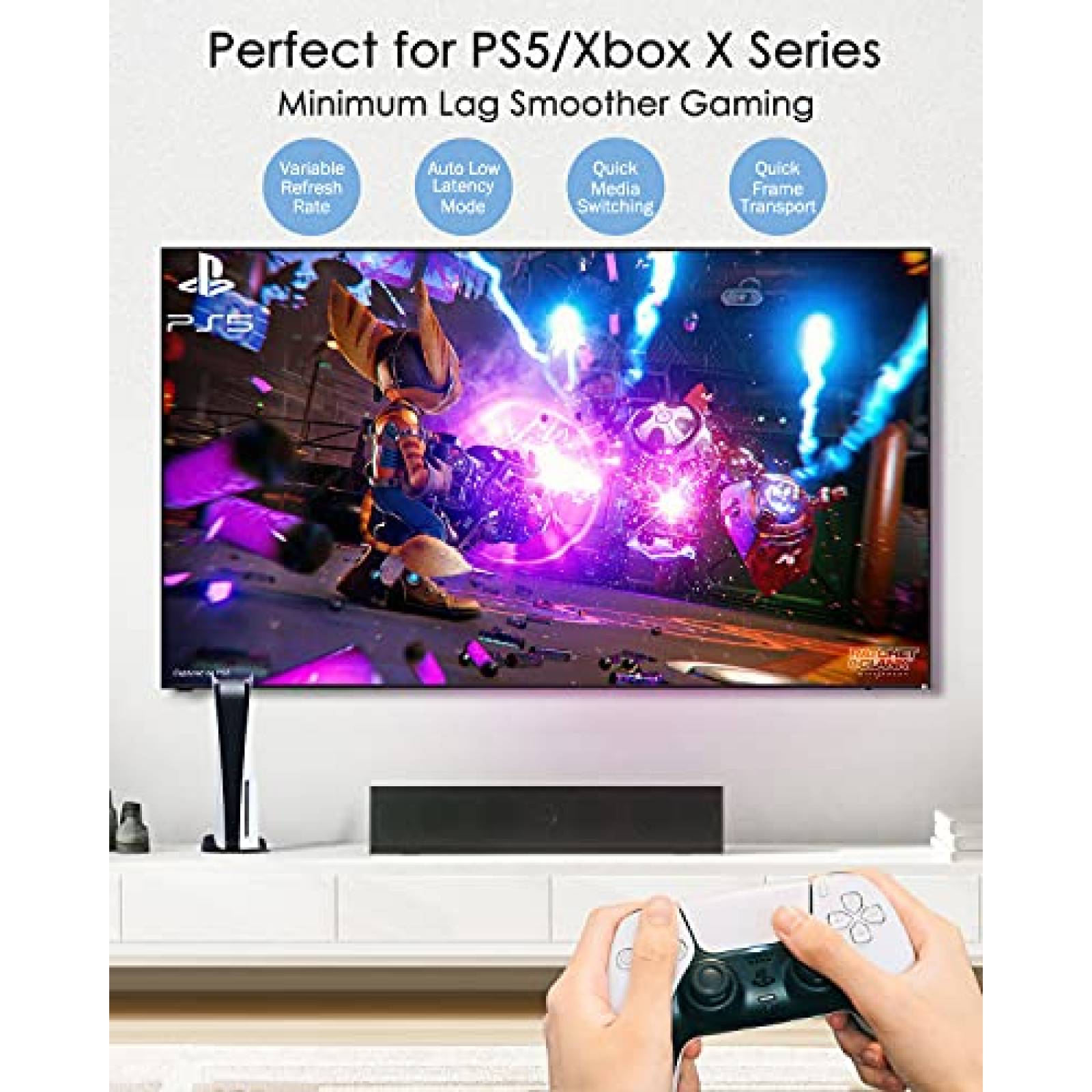 Cable HDMI Cheges 8K 15 pies 48 Gbps de alta velocidad -Gris