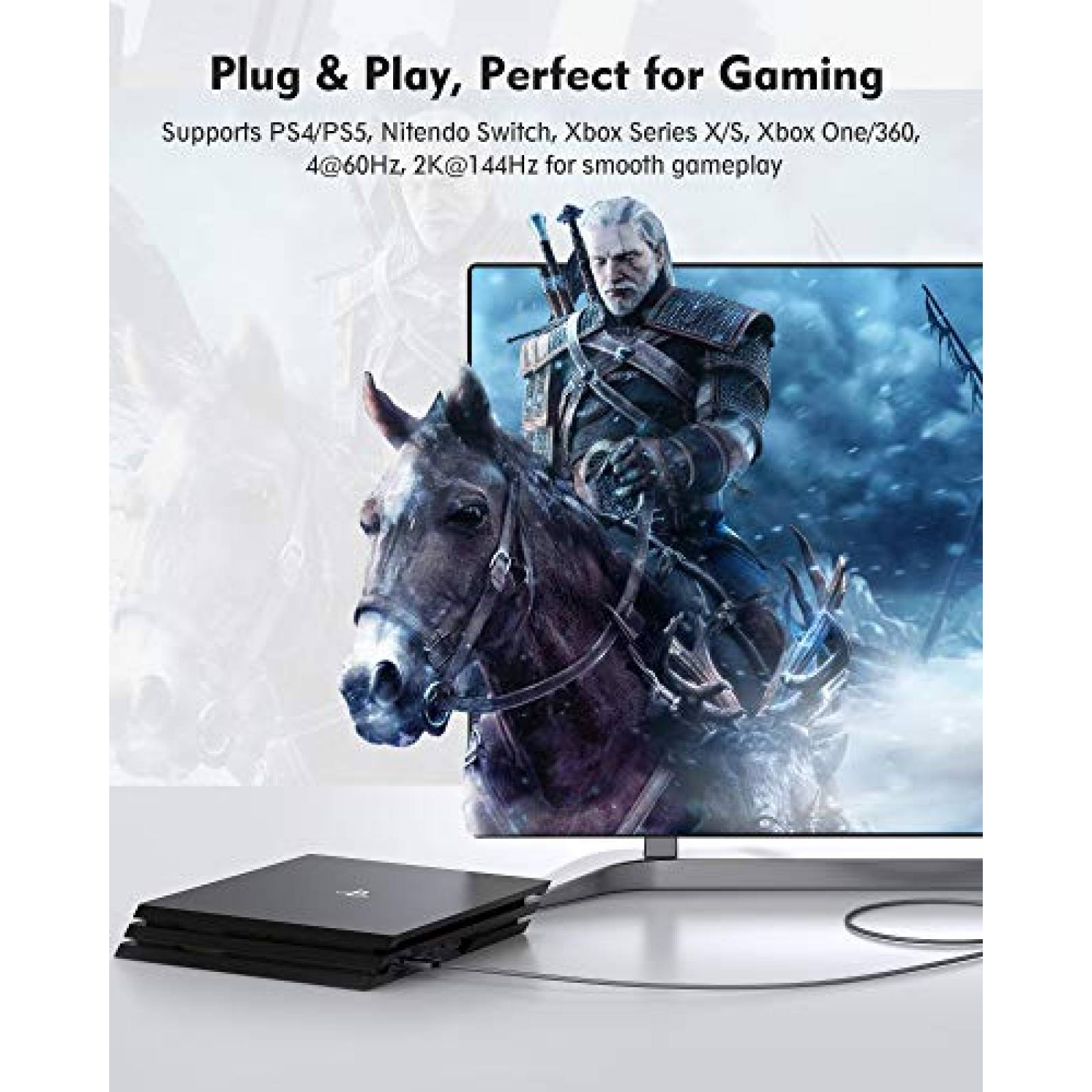 Cable Video Silkland GH-H02-US HDMI 18Gbps Compatible -Gris