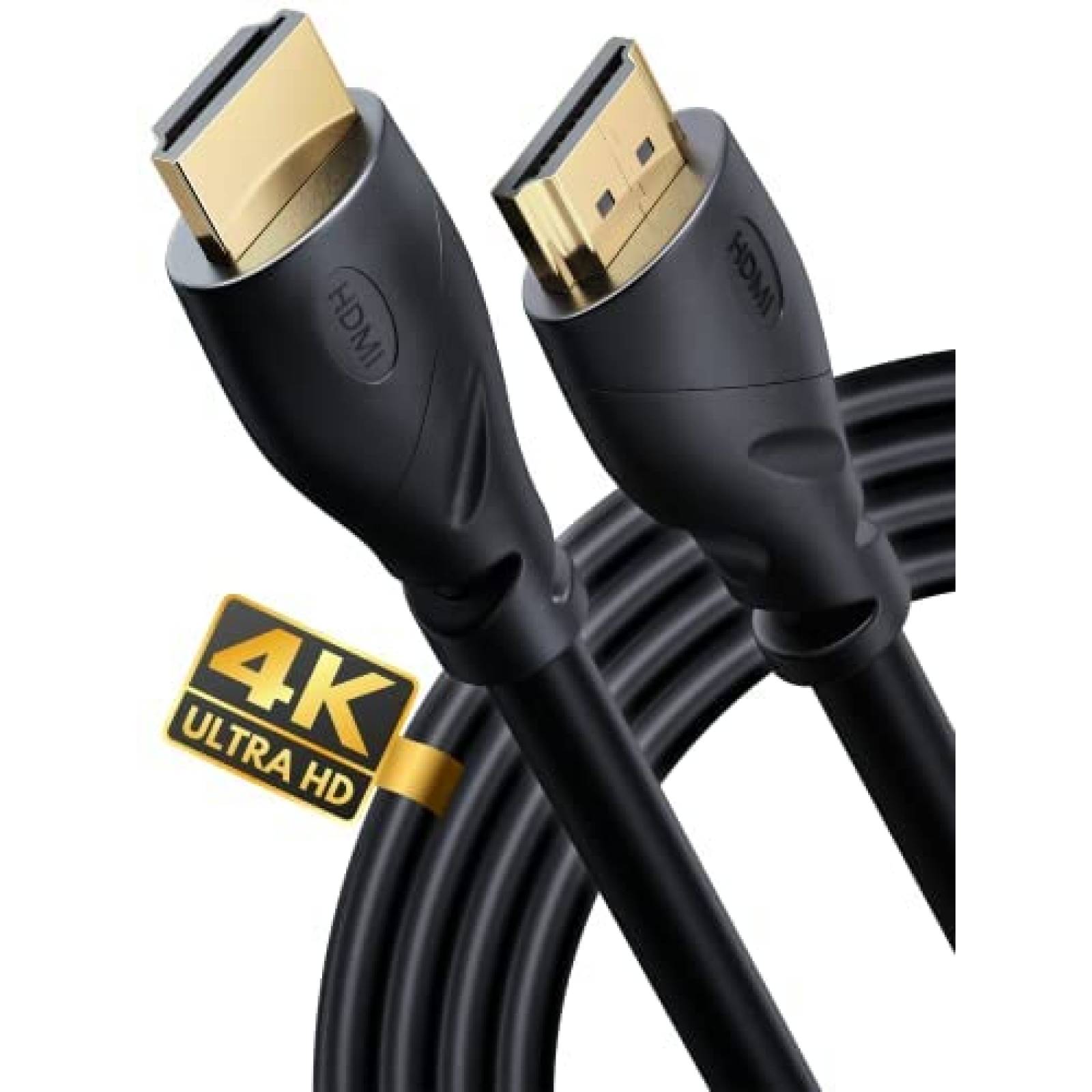 Cable HDMI PowerBear 4K de 20 pies de alta velocidad -Negro