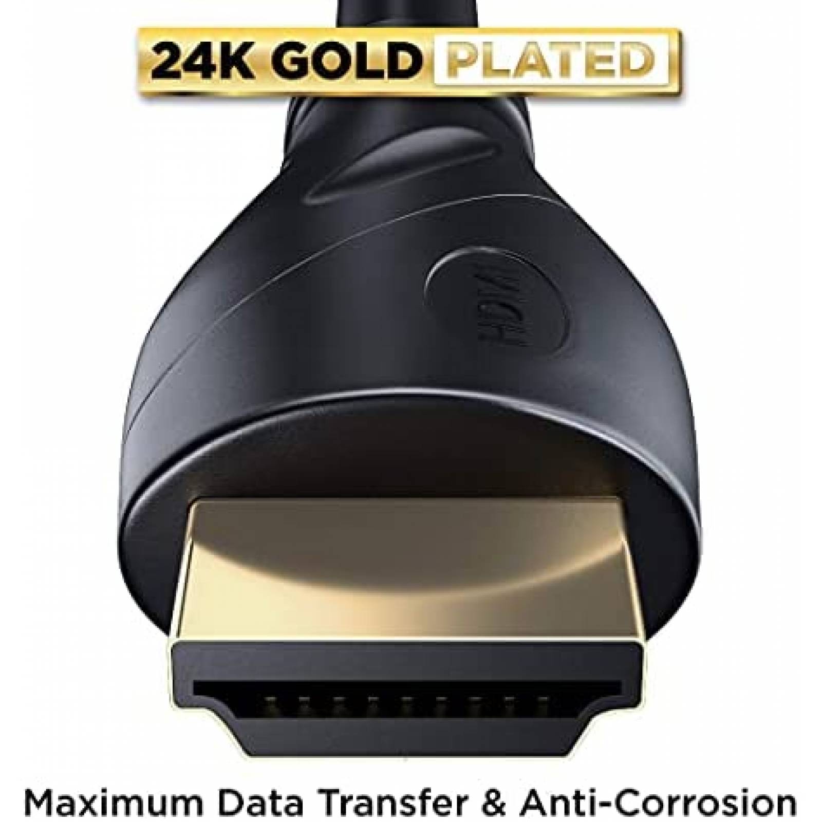 Cable HDMI PowerBear 4K de 20 pies de alta velocidad -Negro