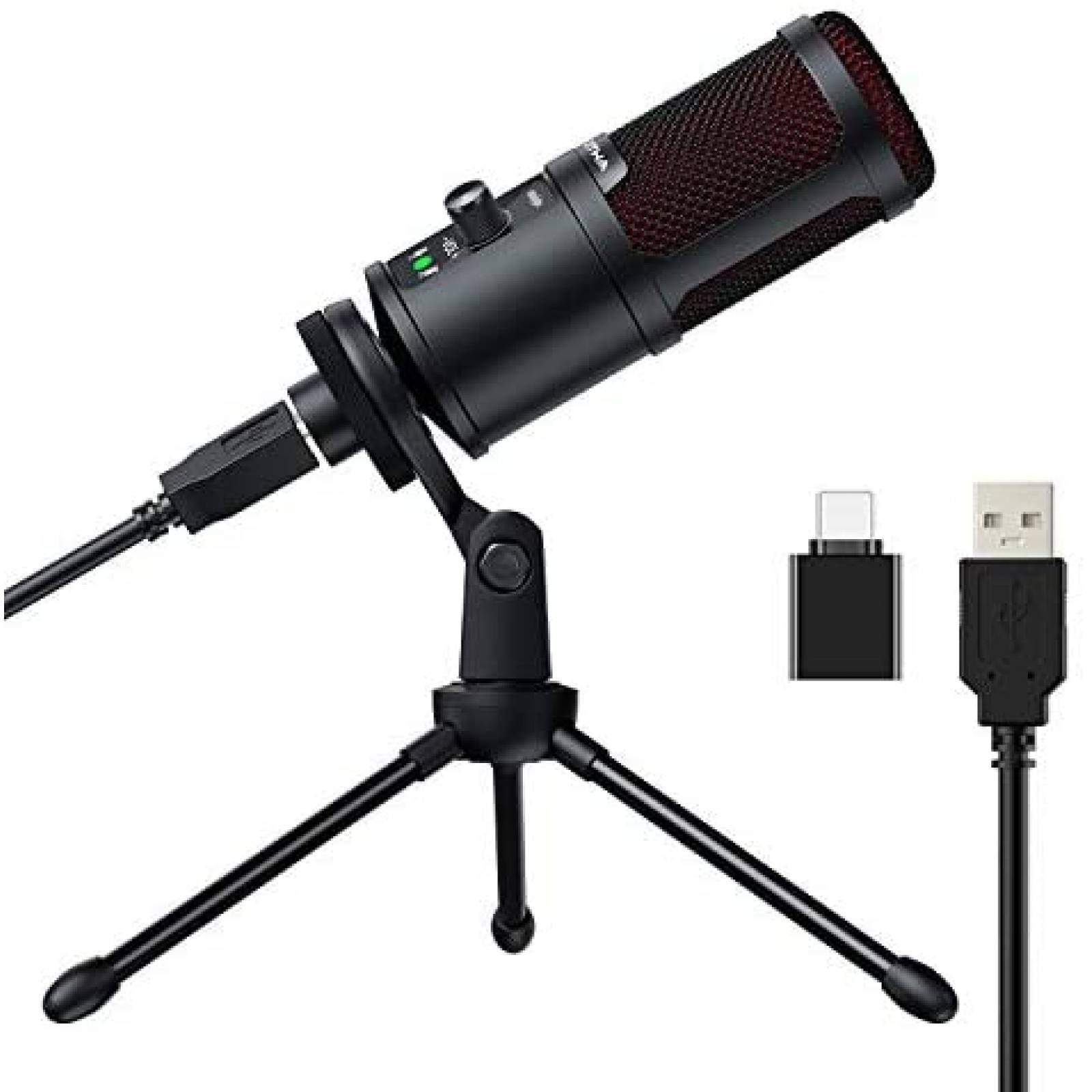 Microfono USB OTHA de 192KHZ/24bit con Soporte -Negro