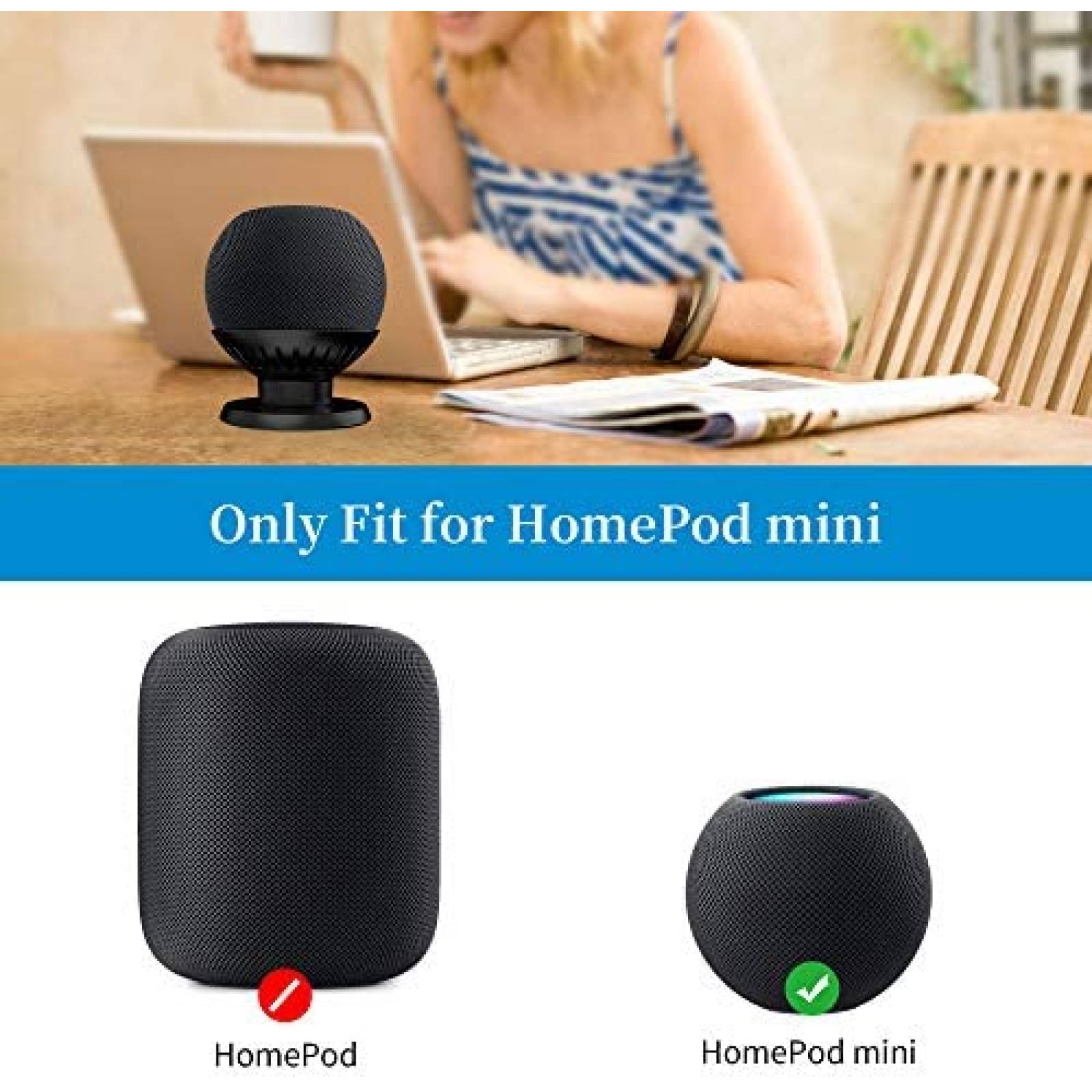 Stand de Mesa PlusAcc de Plastico para HomePod Mini -Negro