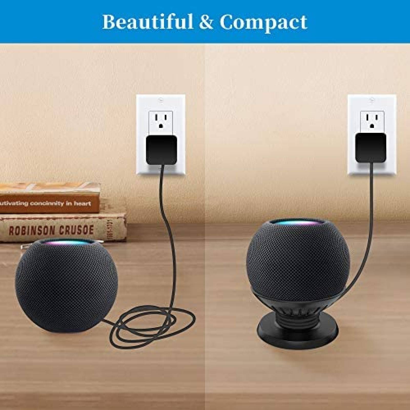 Stand de Mesa PlusAcc de Plastico para HomePod Mini -Negro