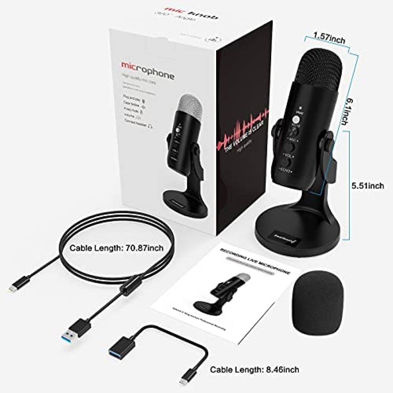 Microfono ZealSound k66 Condensador Gaming Compatible