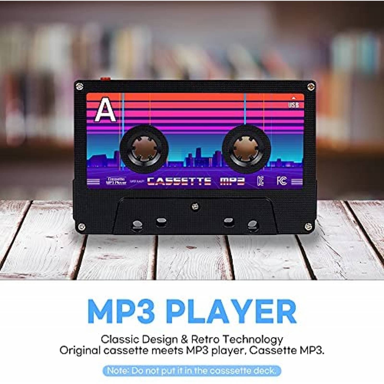 Reproductor 8BEAT Casete Retro MP3 Portatil 8 GB -Negro