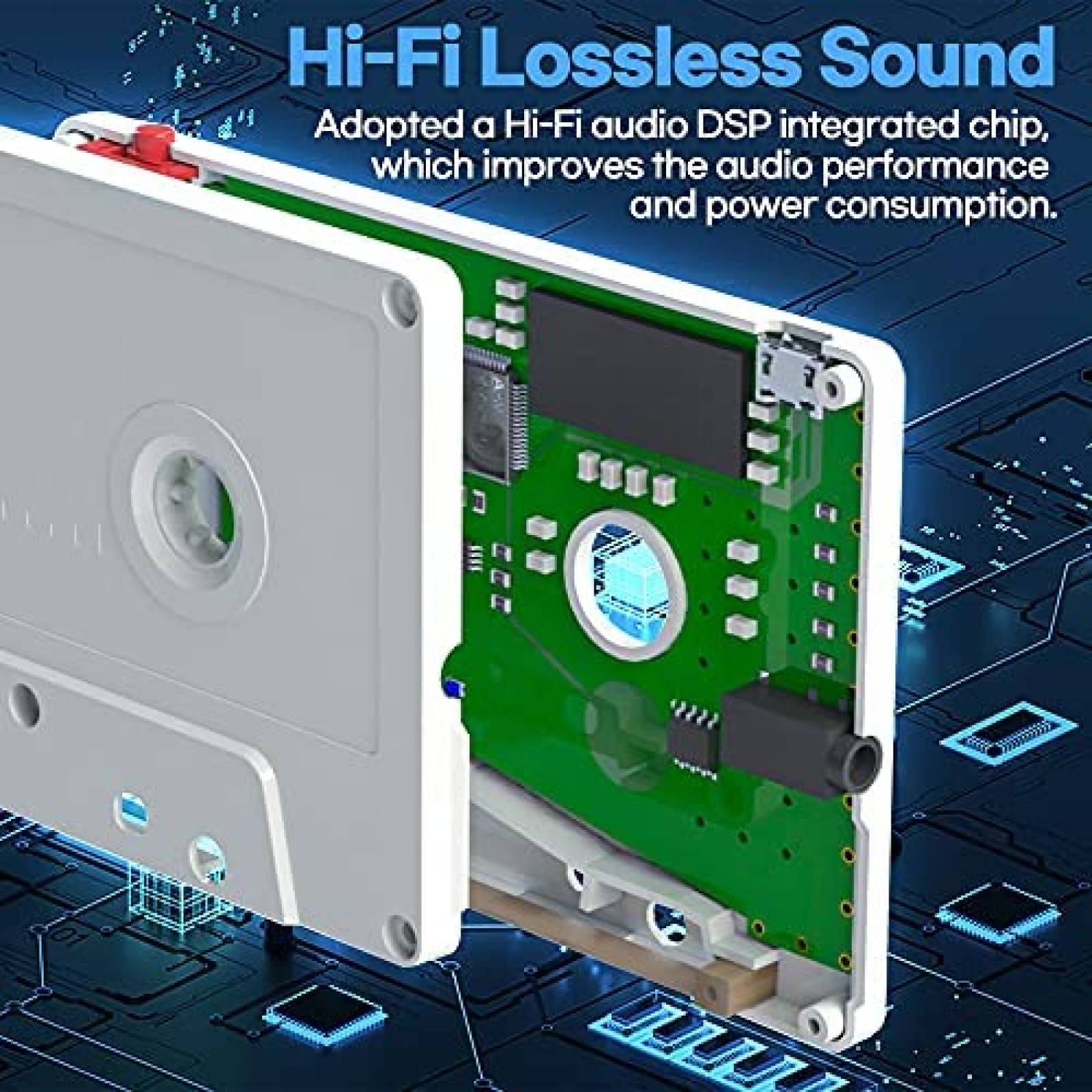 Reproductor 8BEAT Casete Retro MP3 Portatil 8 GB -Negro