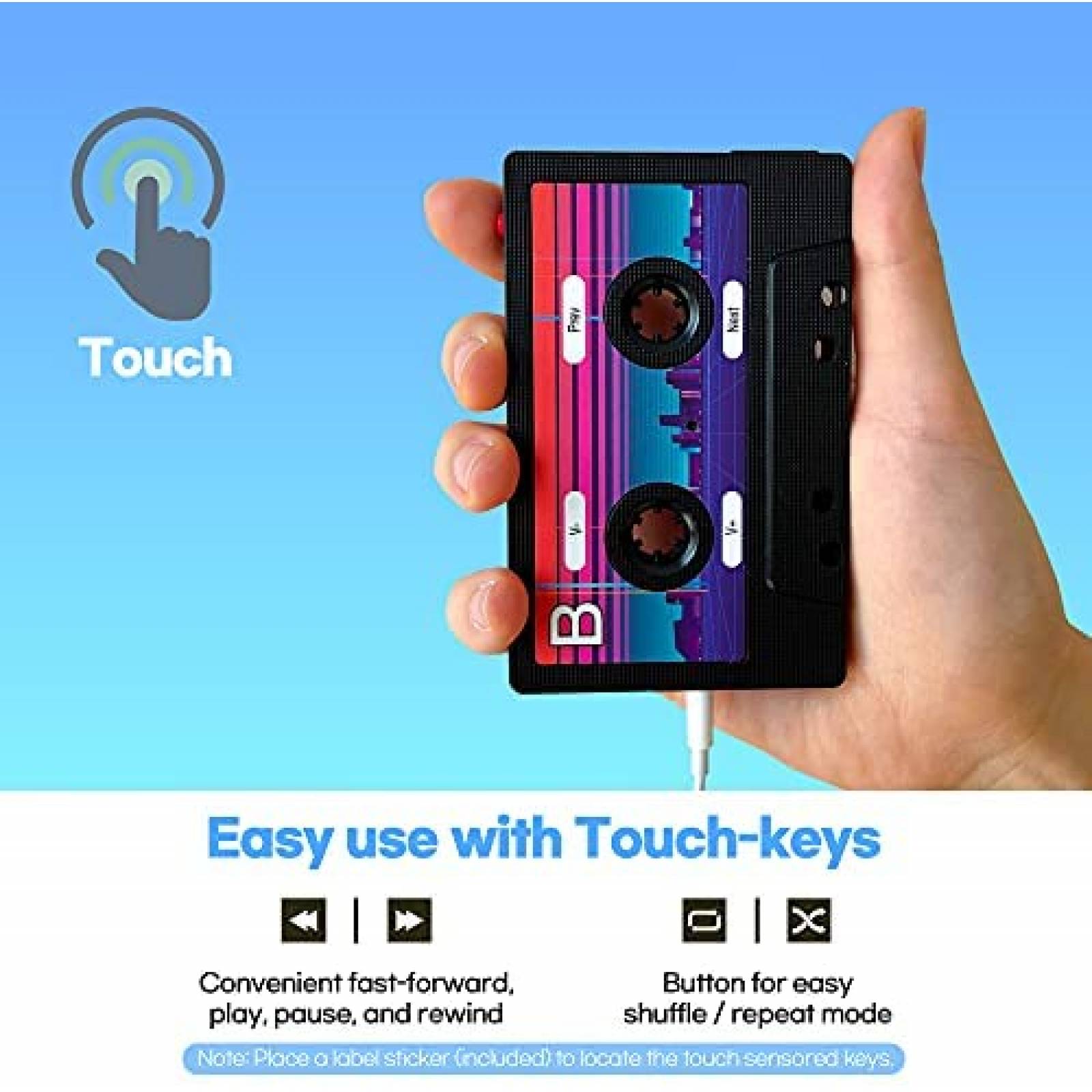 Reproductor 8BEAT Casete Retro MP3 Portatil 8 GB -Negro