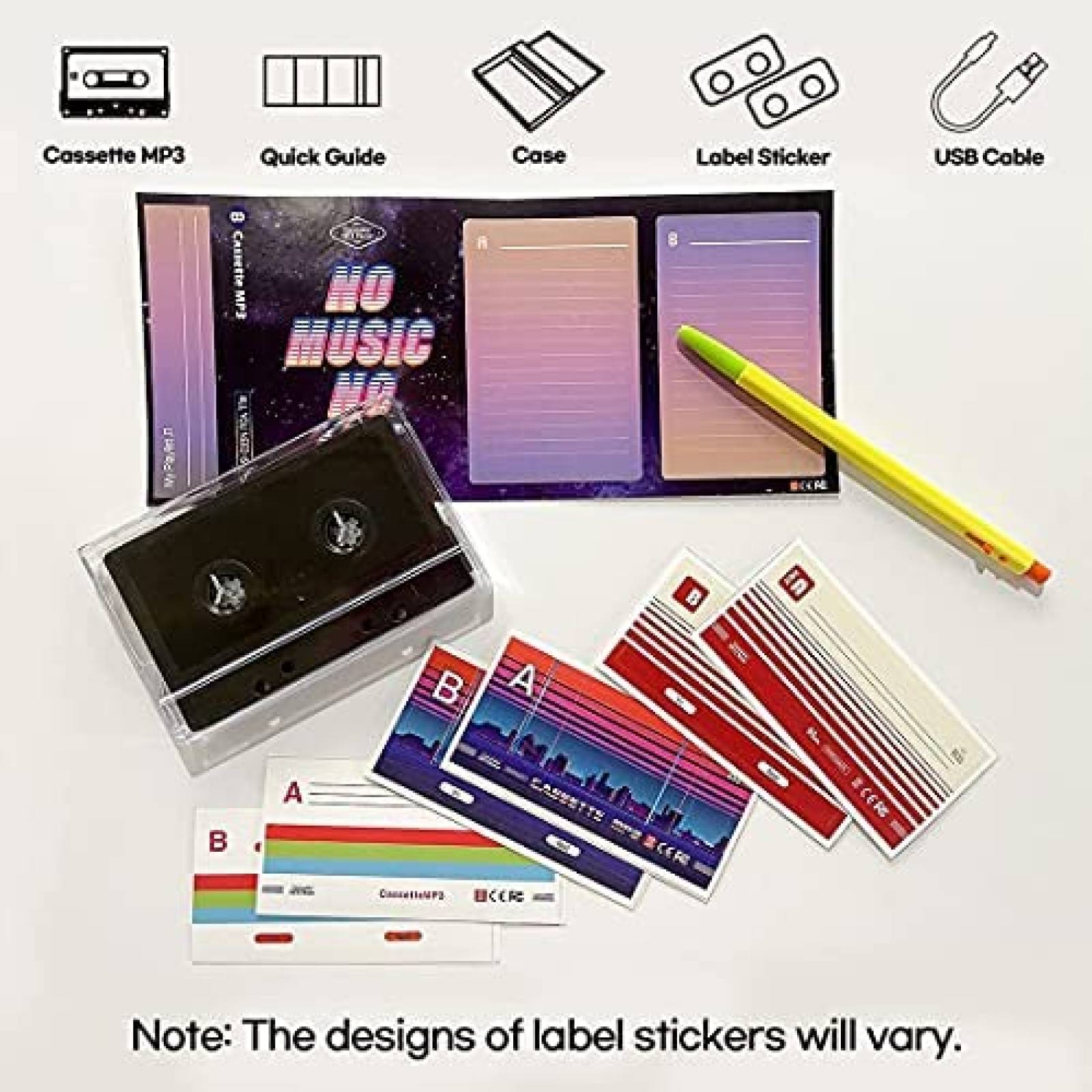 Reproductor 8BEAT Casete Retro MP3 Portatil 8 GB -Negro