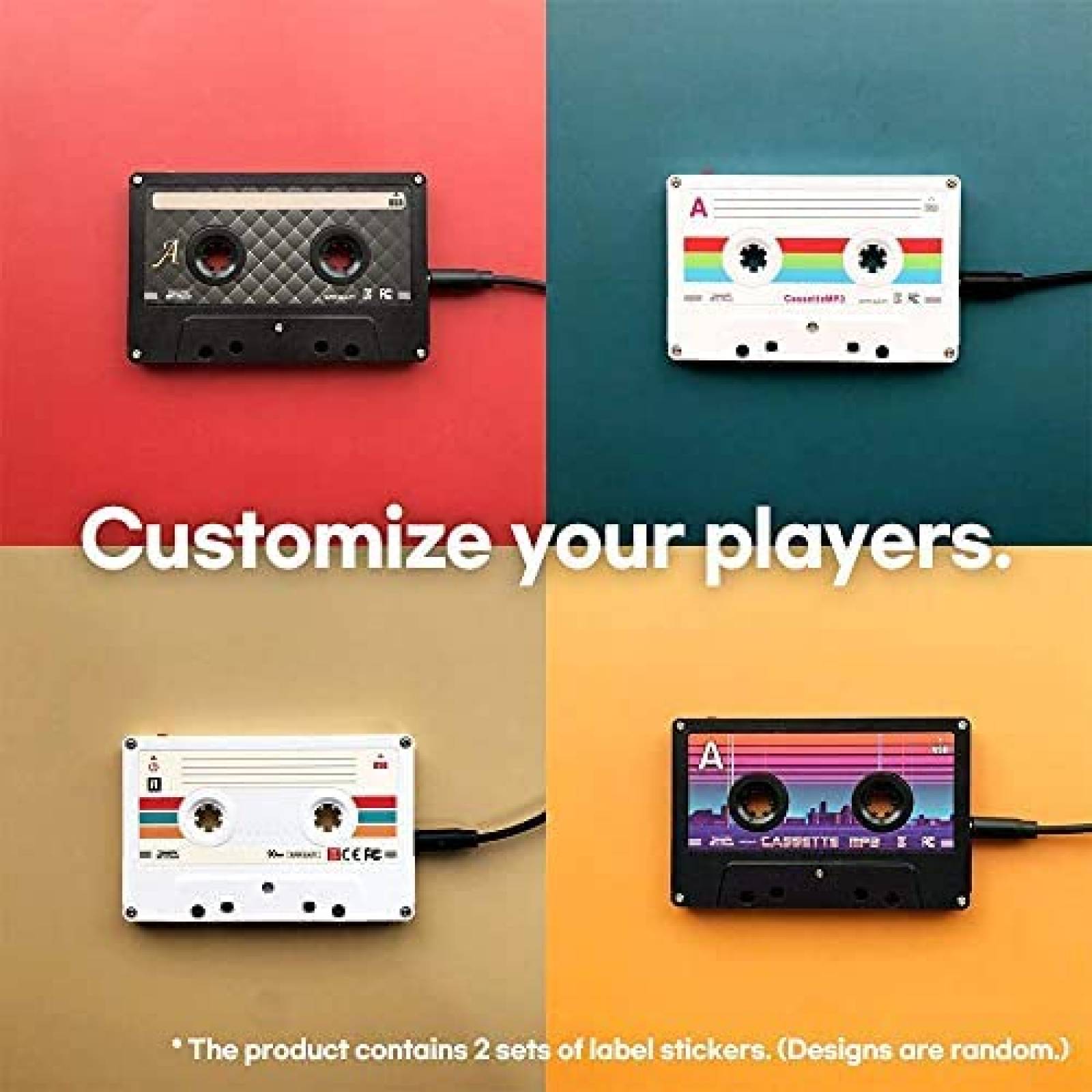 Reproductor 8BEAT Casete Retro MP3 Portatil 8 GB -Negro