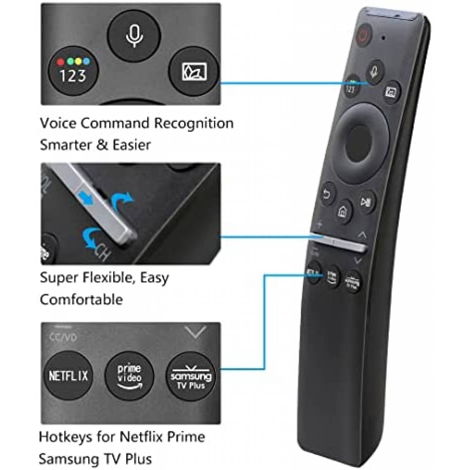 Control para televison Samsung Geesio bluetooth -Negro