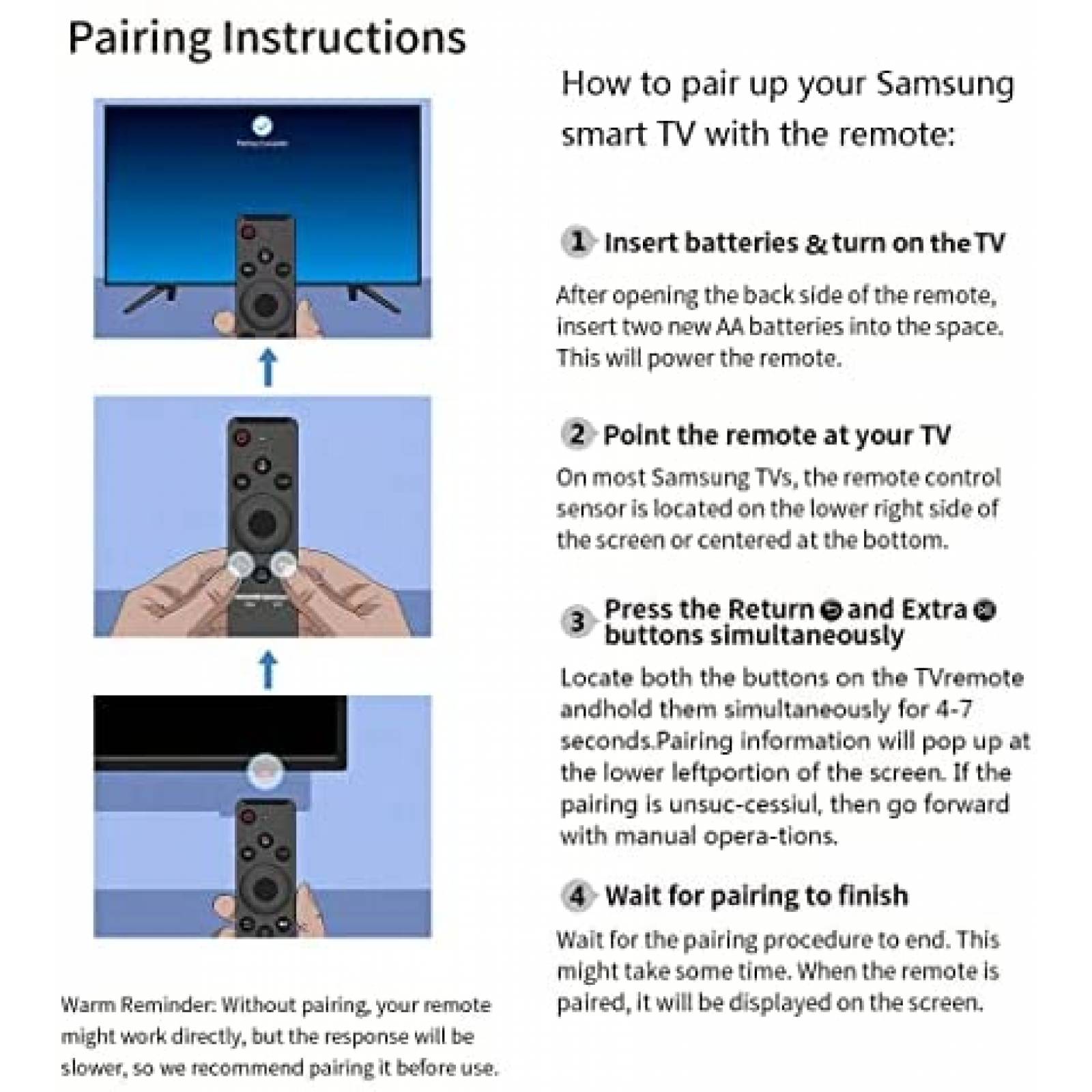 Control para televison Samsung Geesio bluetooth -Negro
