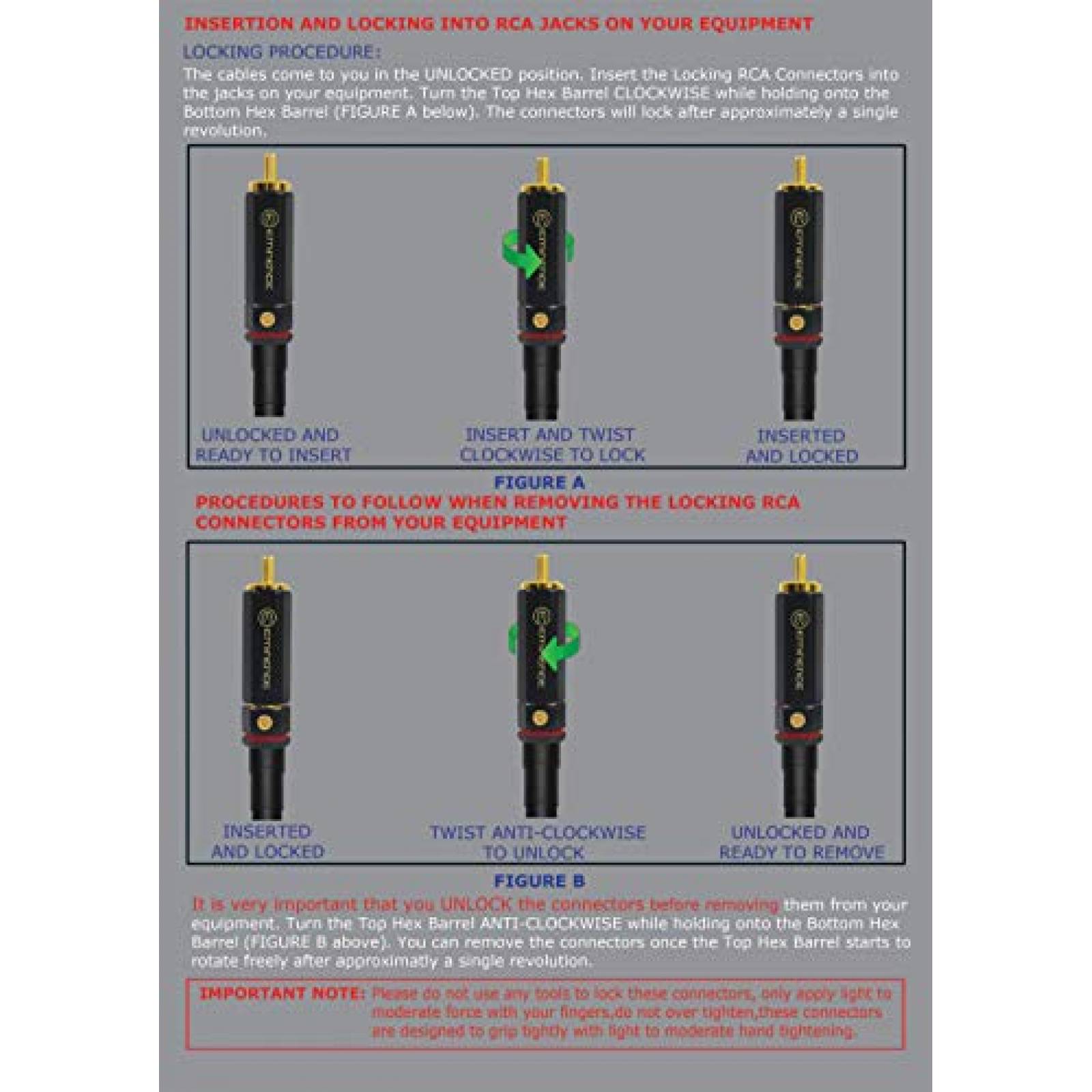 Cable RCA WORLDS BEST CABLES 2 pies interconexion de audio