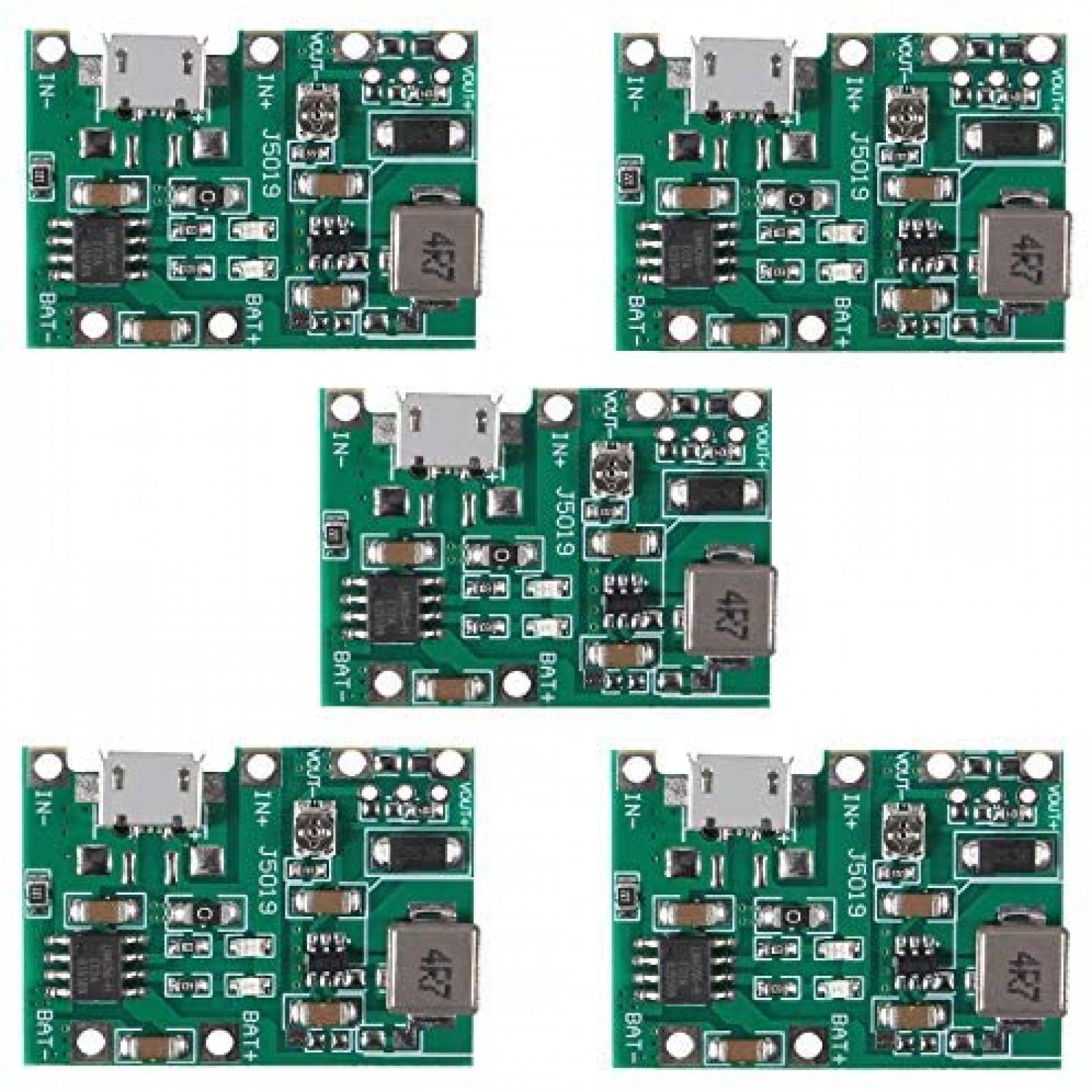 Tabla Carga Atnsinc 5 unidades 3.7V Litio Ajustable -Verde