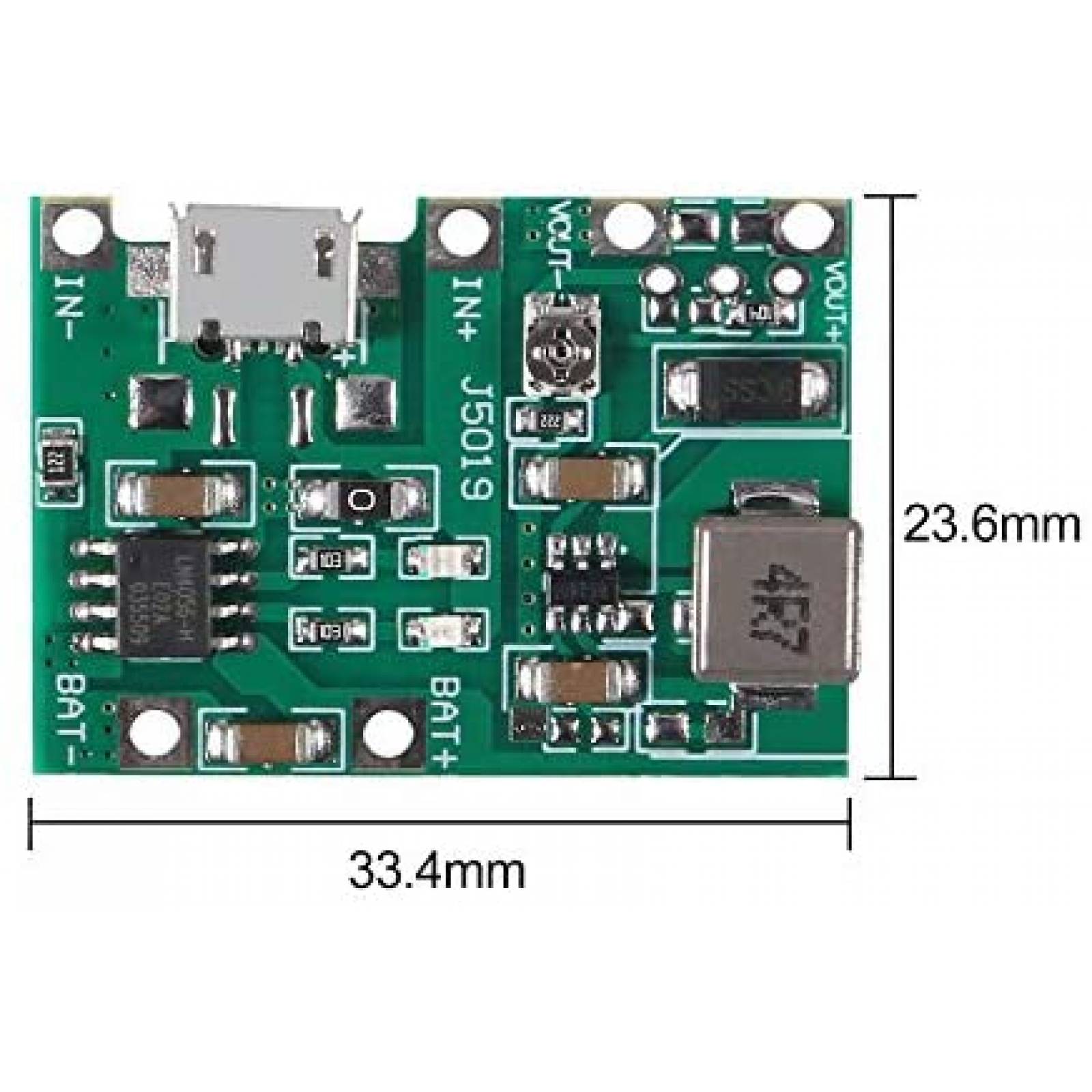 Tabla Carga Atnsinc 5 unidades 3.7V Litio Ajustable -Verde
