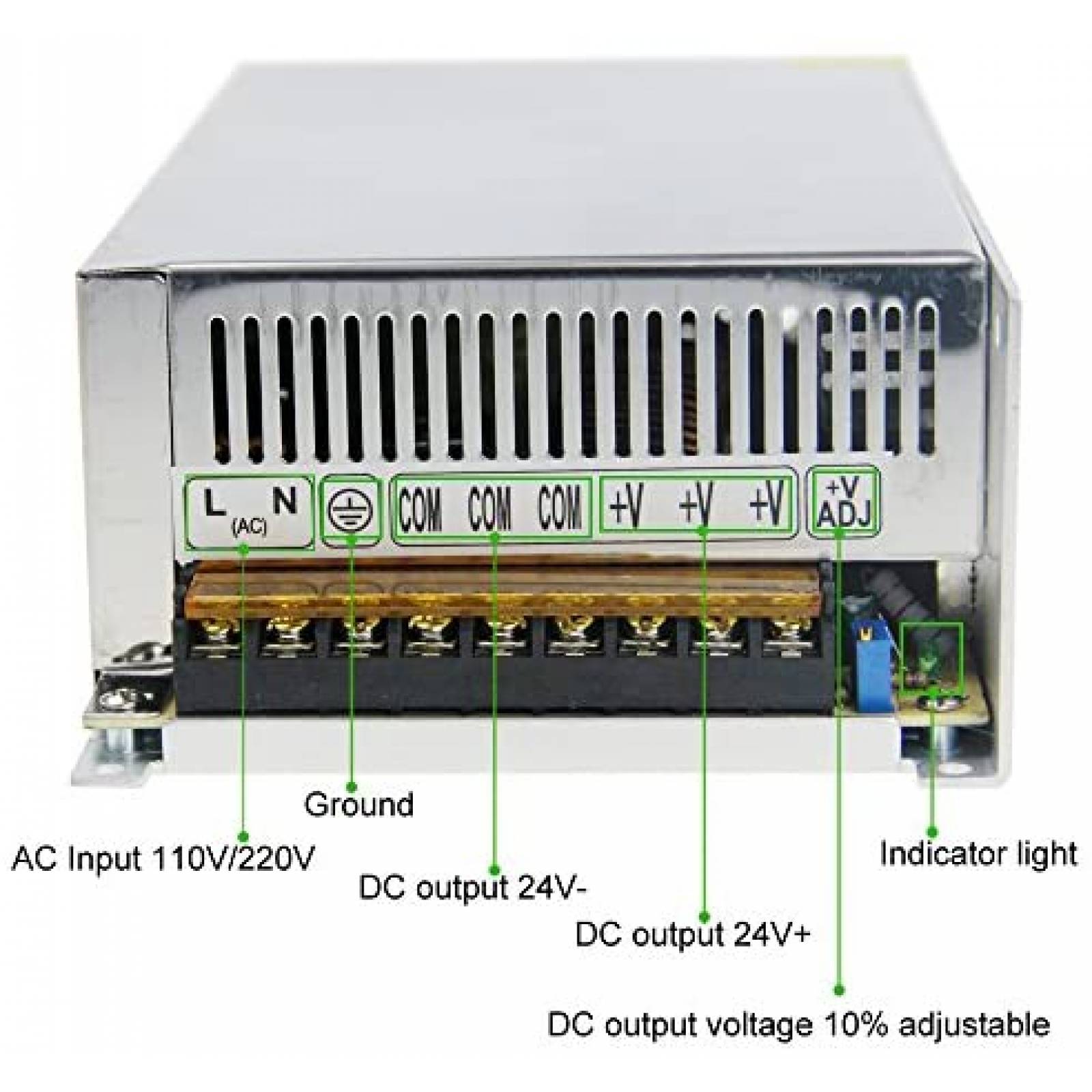 Fuente de poder ALITOVE SMPS 24V 25A 600W -Plateado