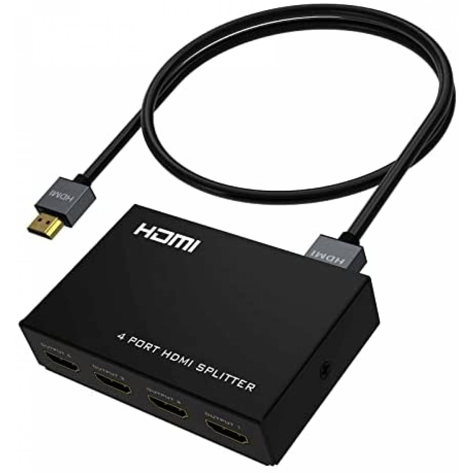 Splitter de HDMI Yinker 4 puertos 4k cable 2.0 -Negro