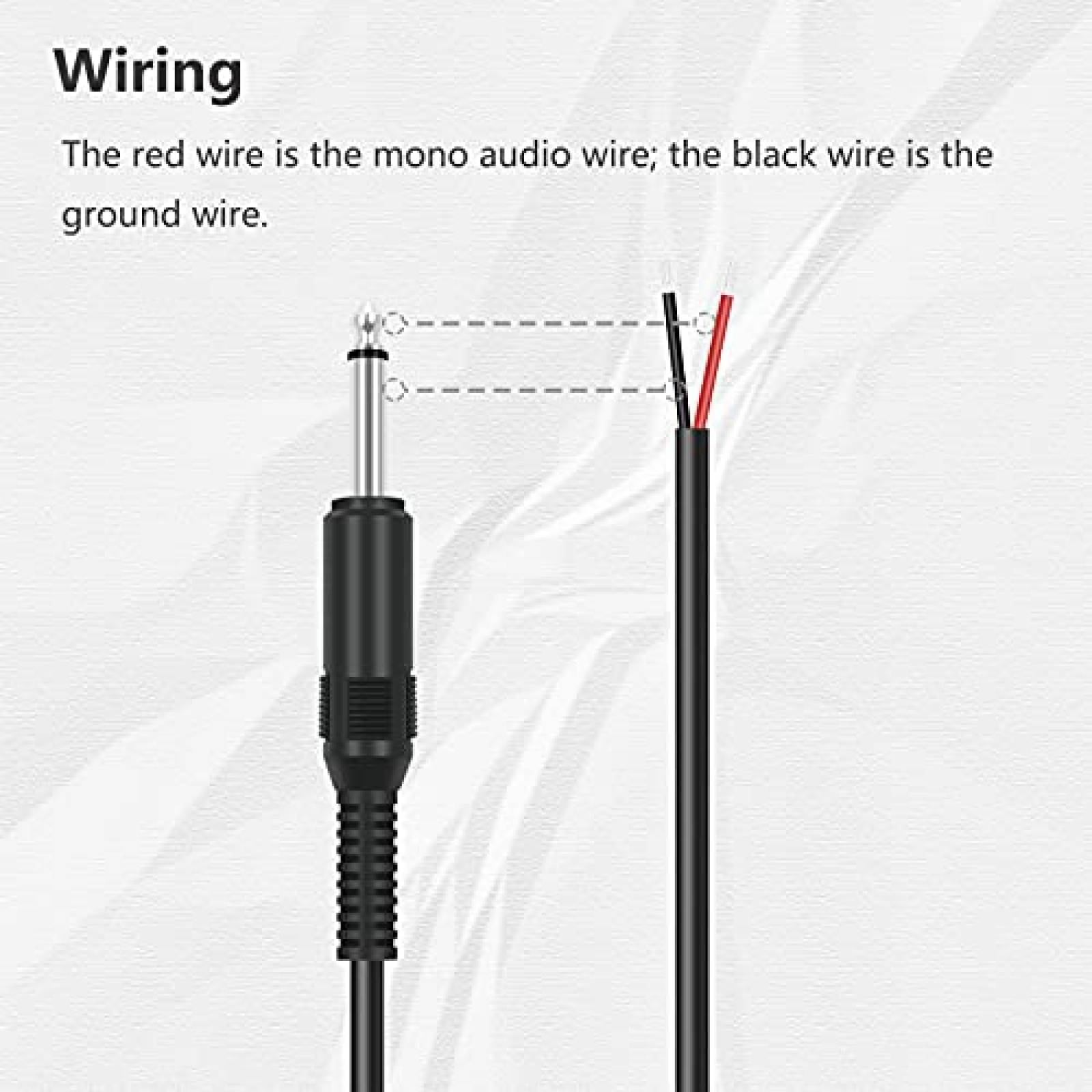 Pack cable de audio 6.5mm para bocina Bolvek 3ft -Negro