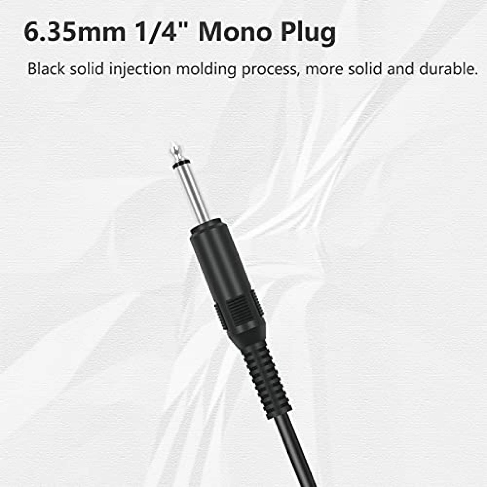 Pack cable de audio 6.5mm para bocina Bolvek 3ft -Negro
