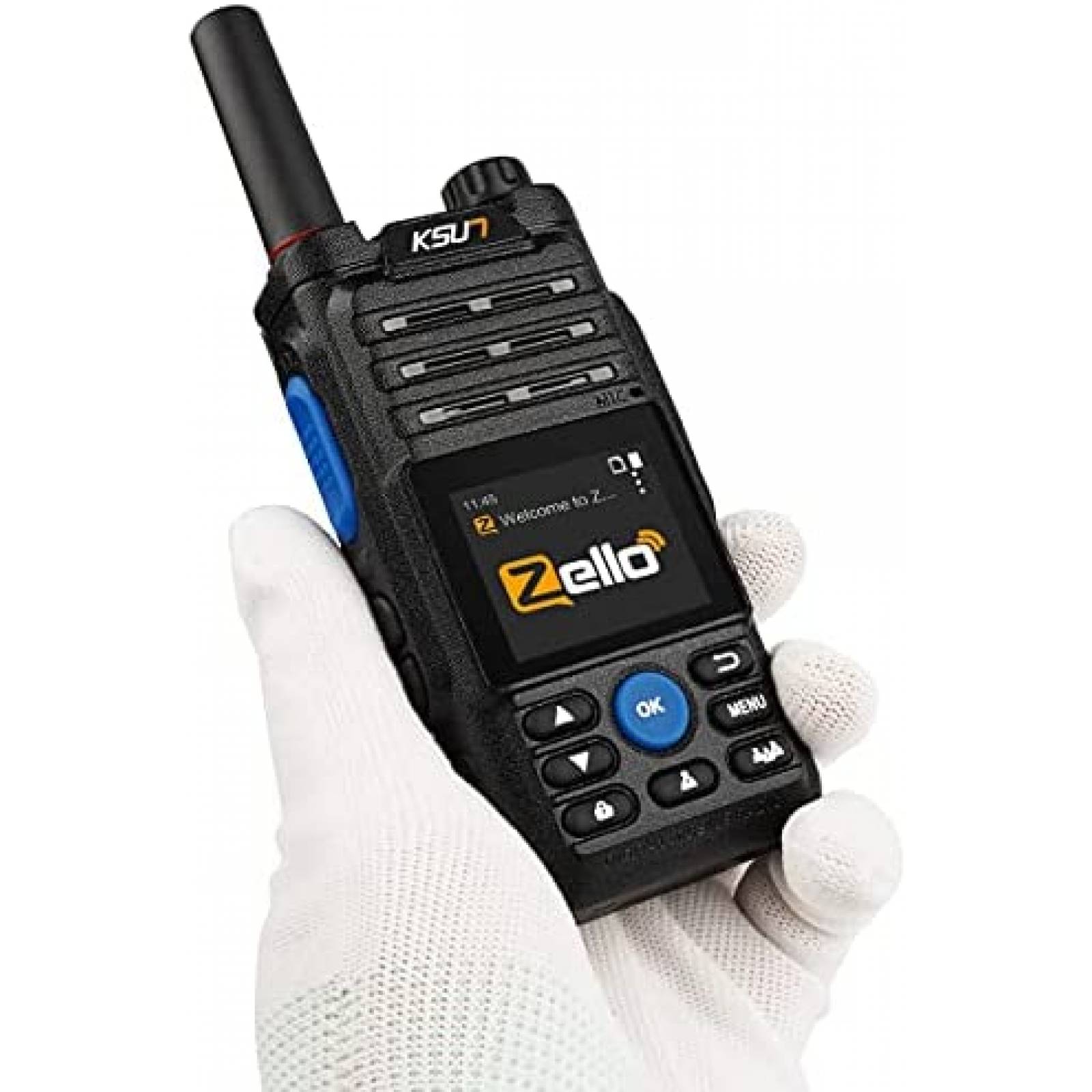 Walkie talkie KSUN Zello ZL10 100 millas 35 dB -Negro