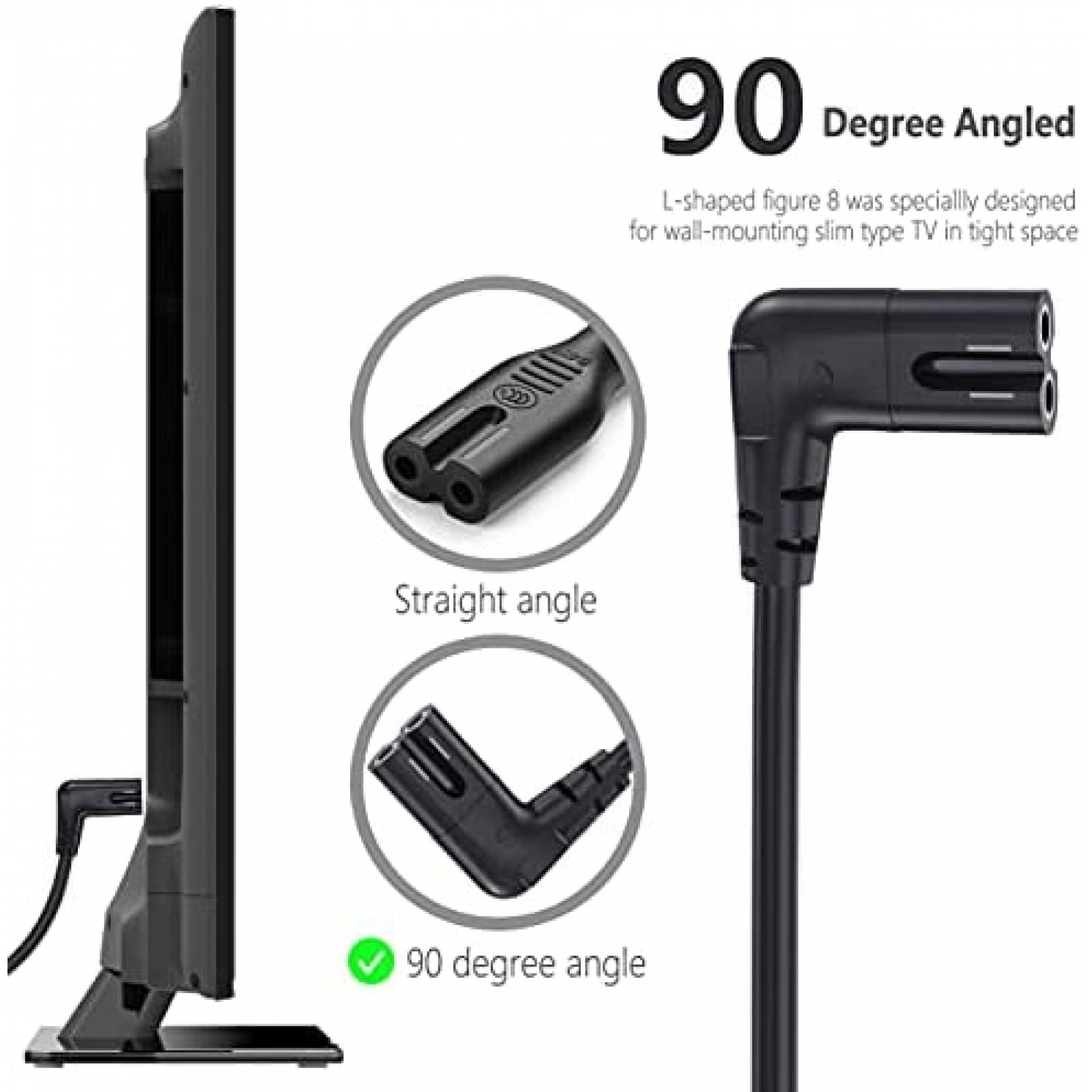 Cable Alimentador Ancable de 90 18AWG 6 Pies -Negro