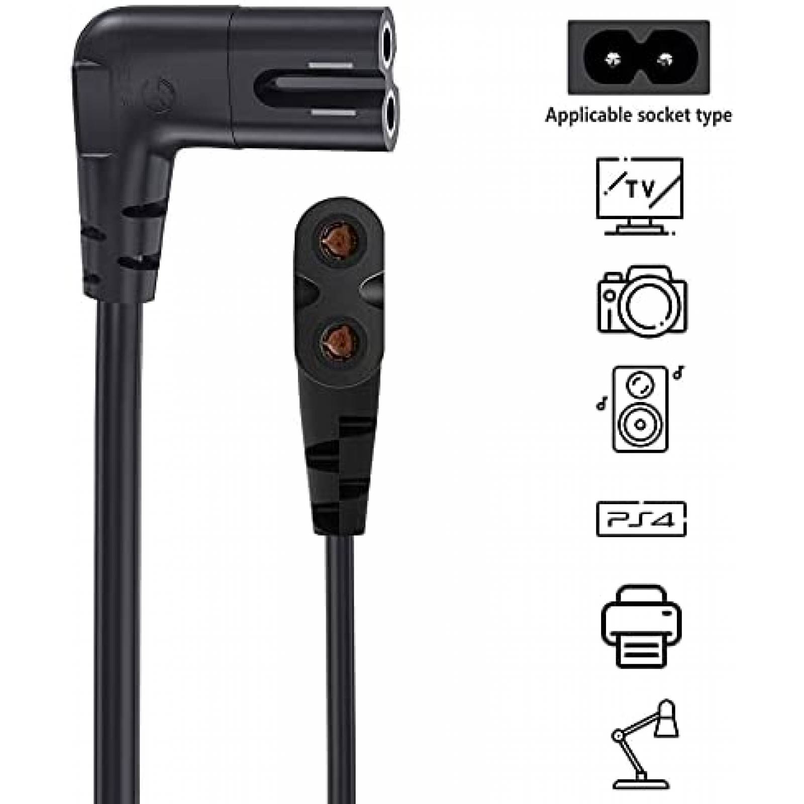 Cable Alimentador Ancable de 90 18AWG 6 Pies -Negro