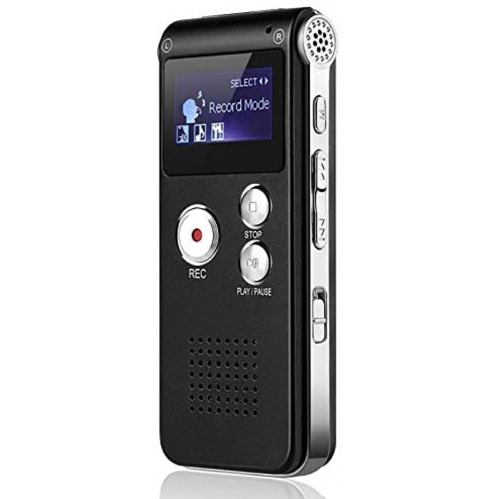 Grabadora de Voz SLEPPGO MP3/WAV/WMA de 8GB -Negro