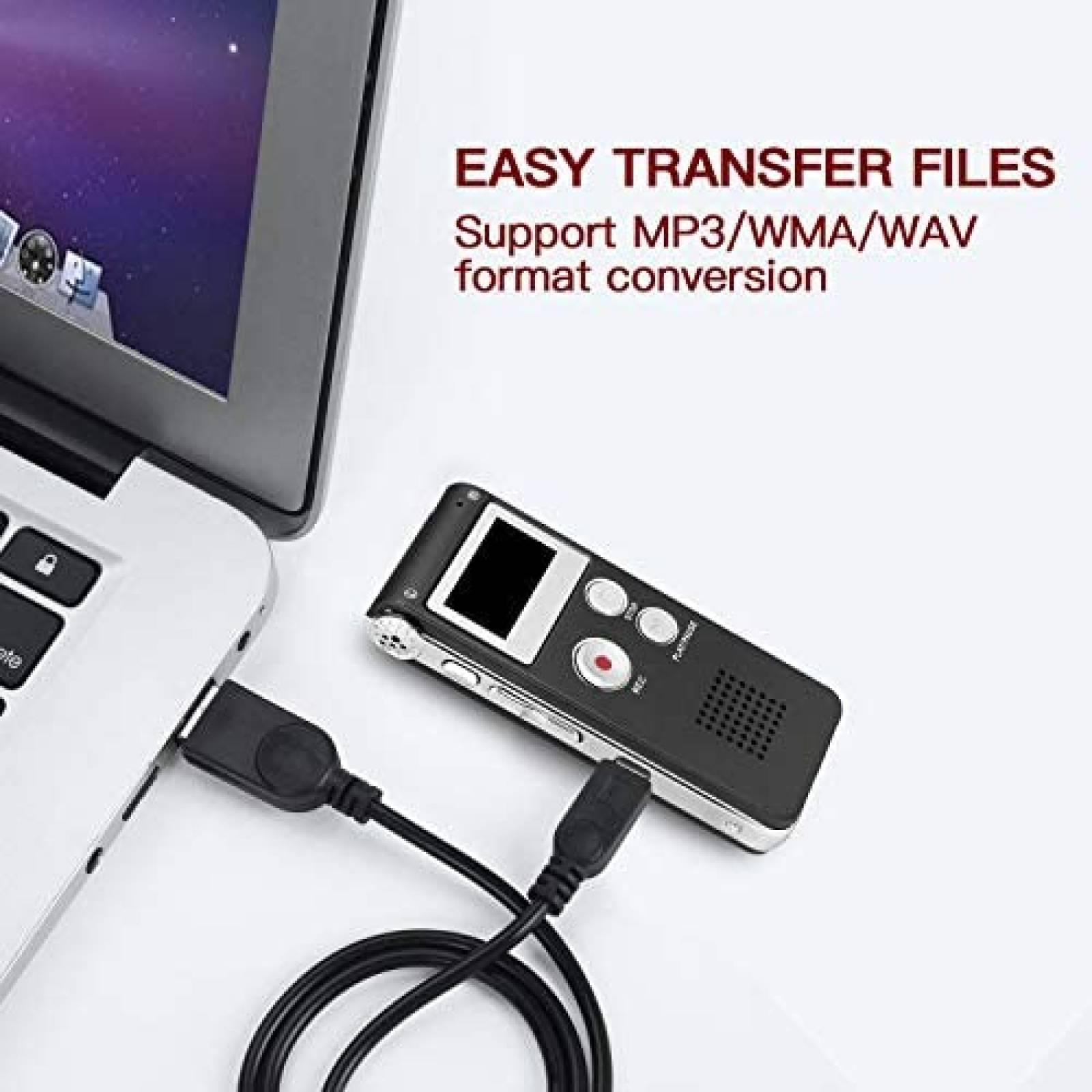 Grabadora de Voz SLEPPGO MP3/WAV/WMA de 8GB -Negro