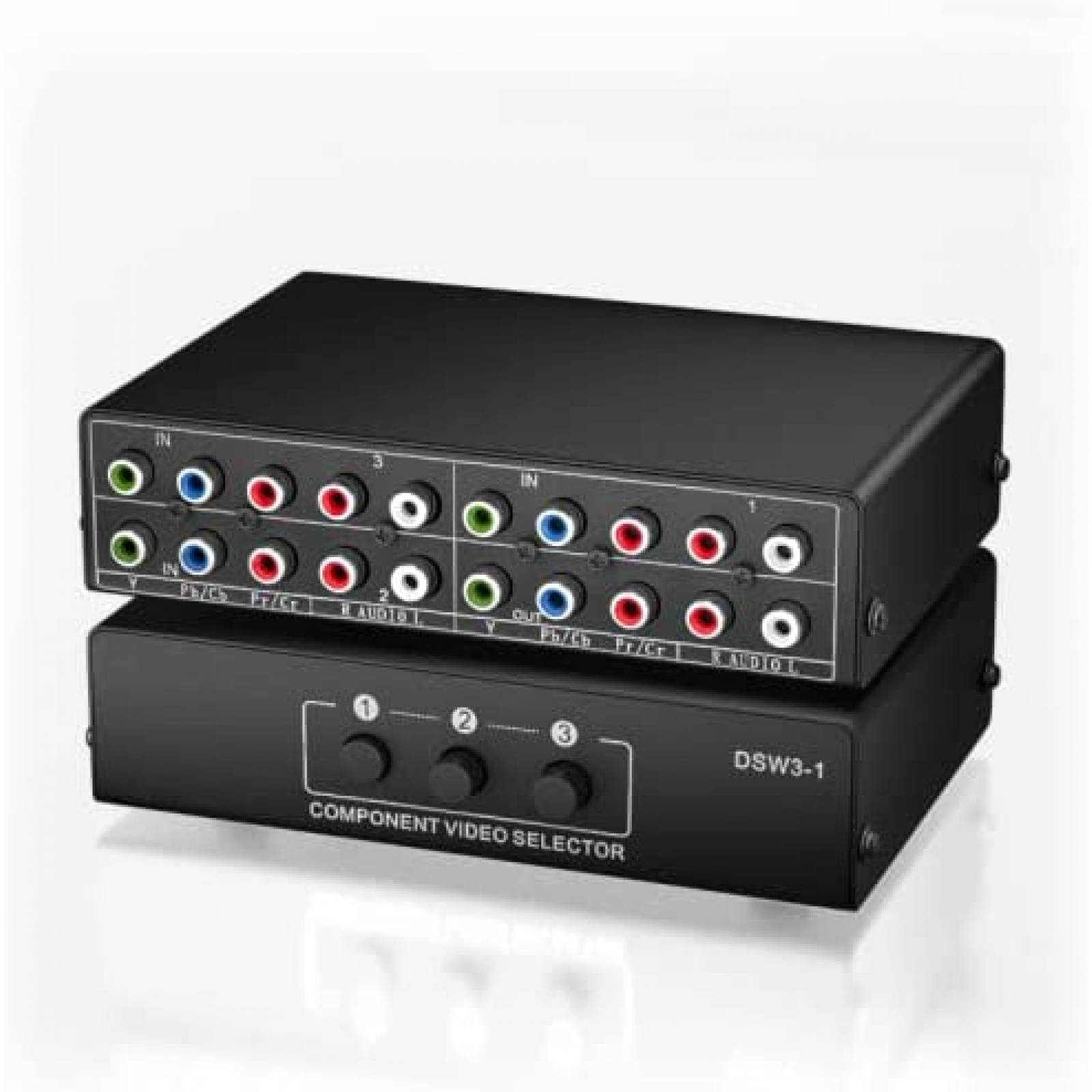 Switch Video BolAAzul RGB 3 en 1 RCA Compatible -Negro