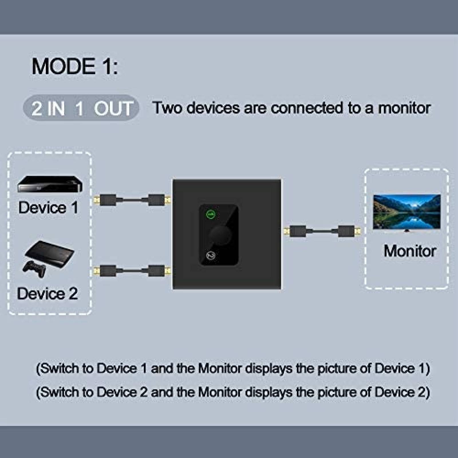 Interruptor Techole - Splitter HDMI 4K Full HD (2 entradas 1 salida)