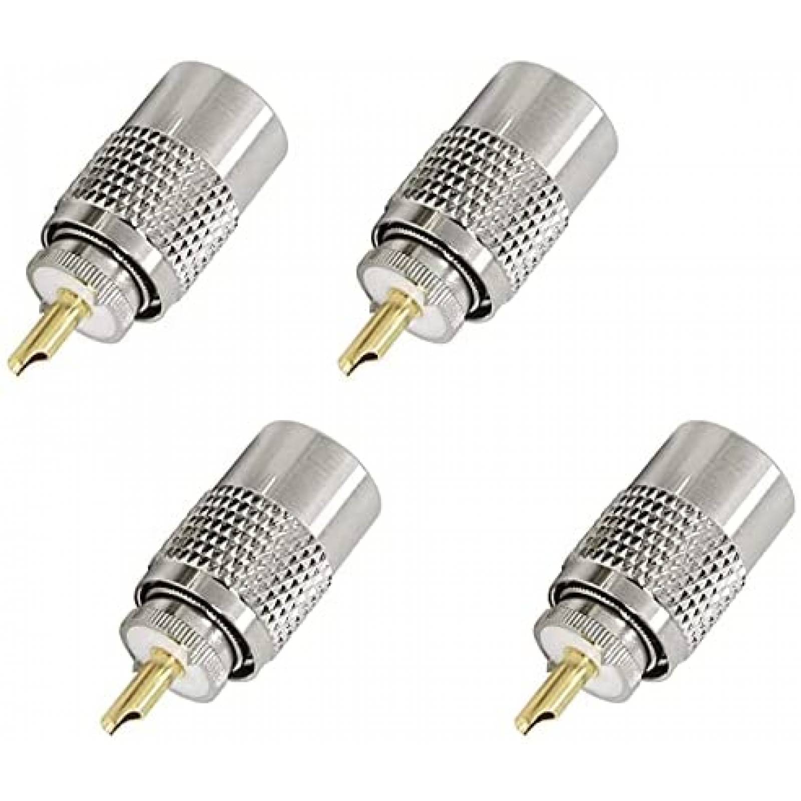 Conector Coaxial Gagool PL259 para RG58 4 Pzs -Plata