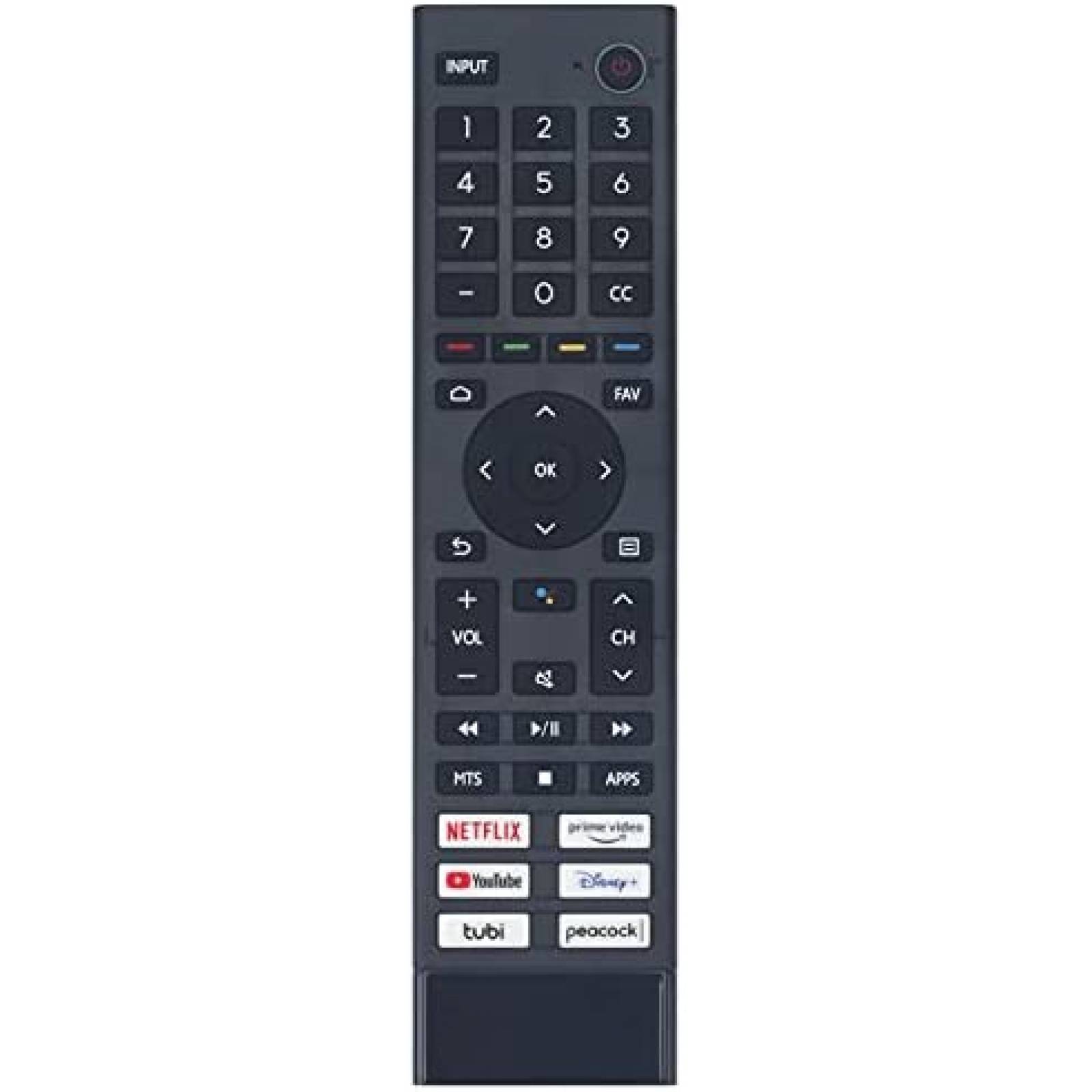 Control para TV Hisense 4K UHD AIDITIYMI ERF3J80H -Negro