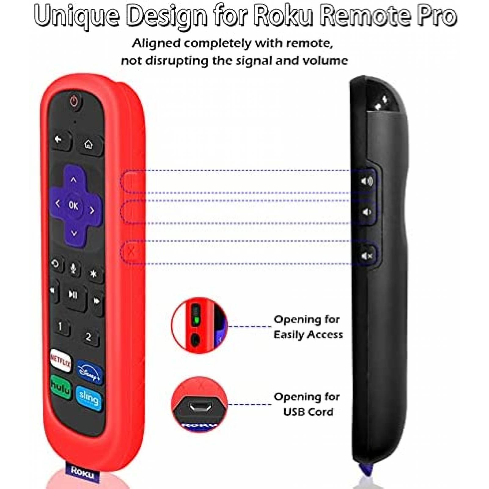 Funda EVAHOM para Conrtol de Roku 3 Pzs -Rojo/Azul/Verde