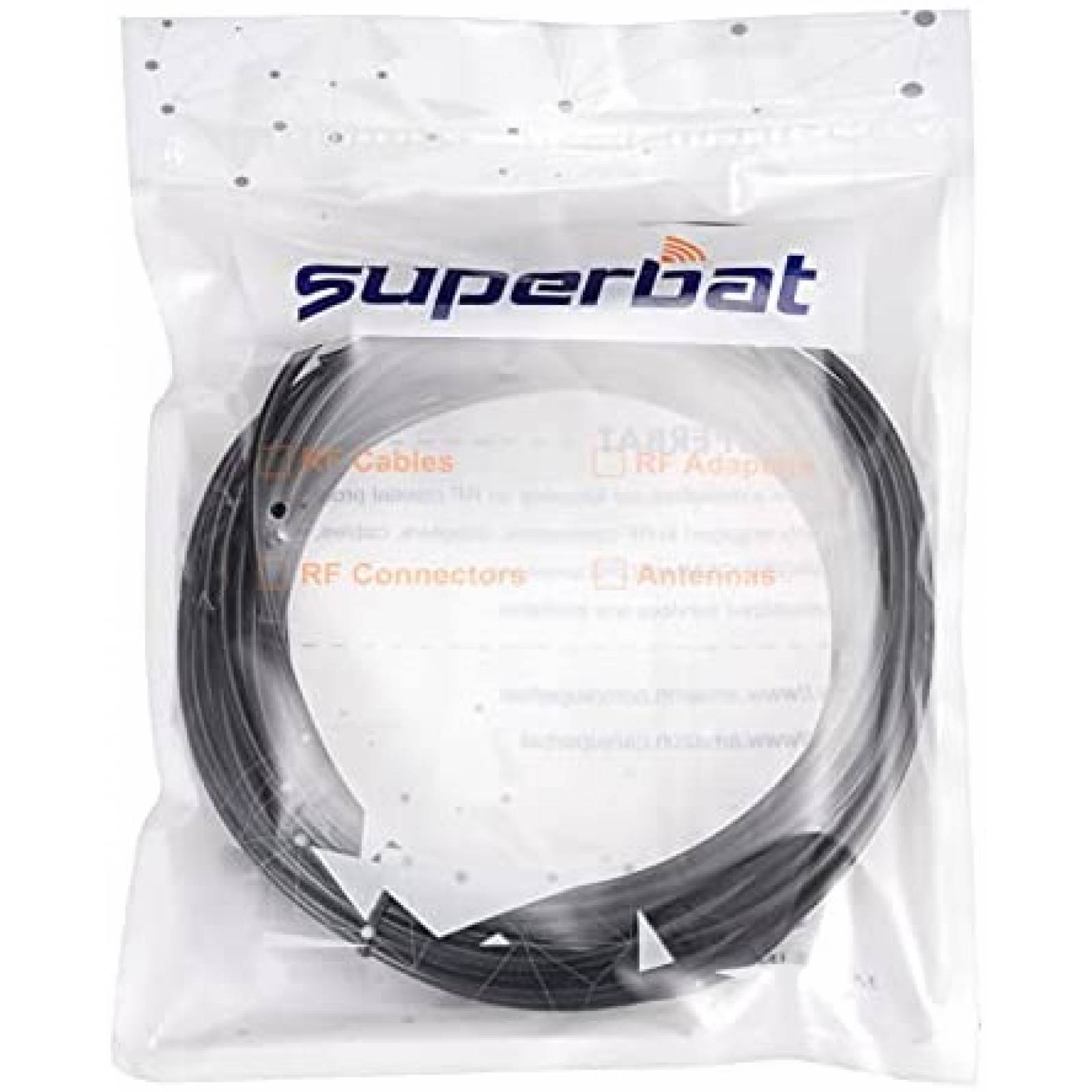 Cable coaxial Superbat RG174 50 Ohm de 32.8 ft -Negro