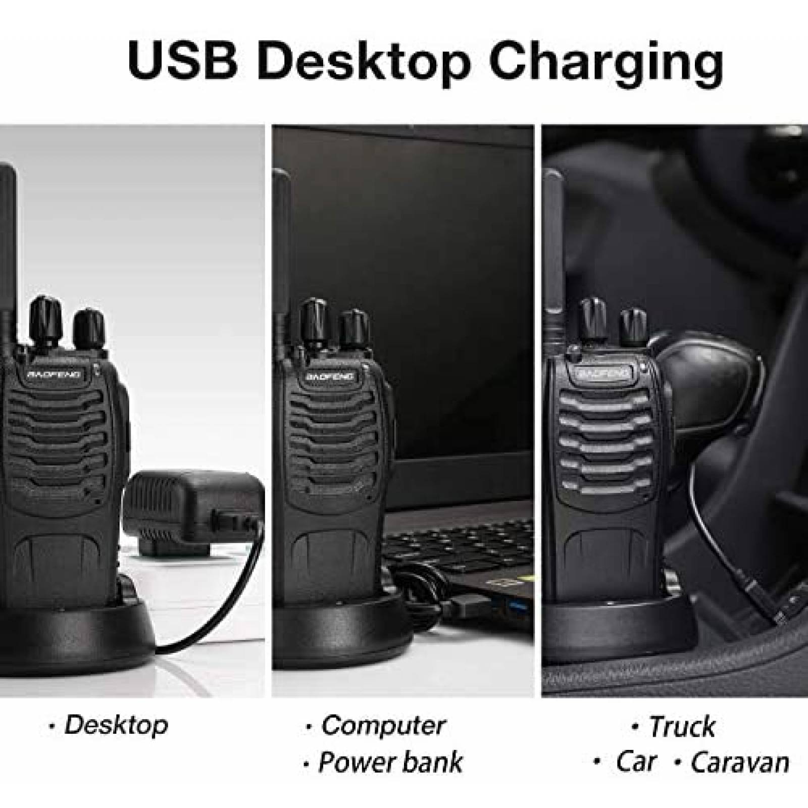 Cargador radio BAOFENG USB dos caminos 6 Radios -Negro