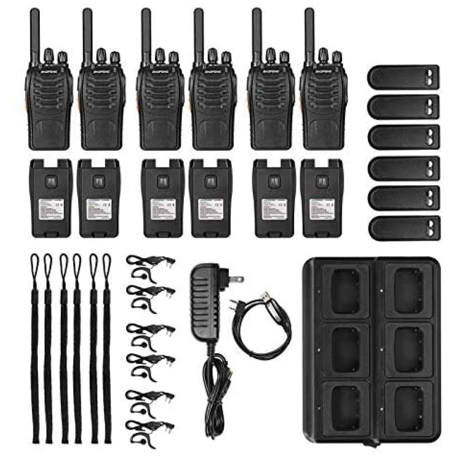 Cargador radio BAOFENG USB dos caminos 6 Radios -Negro