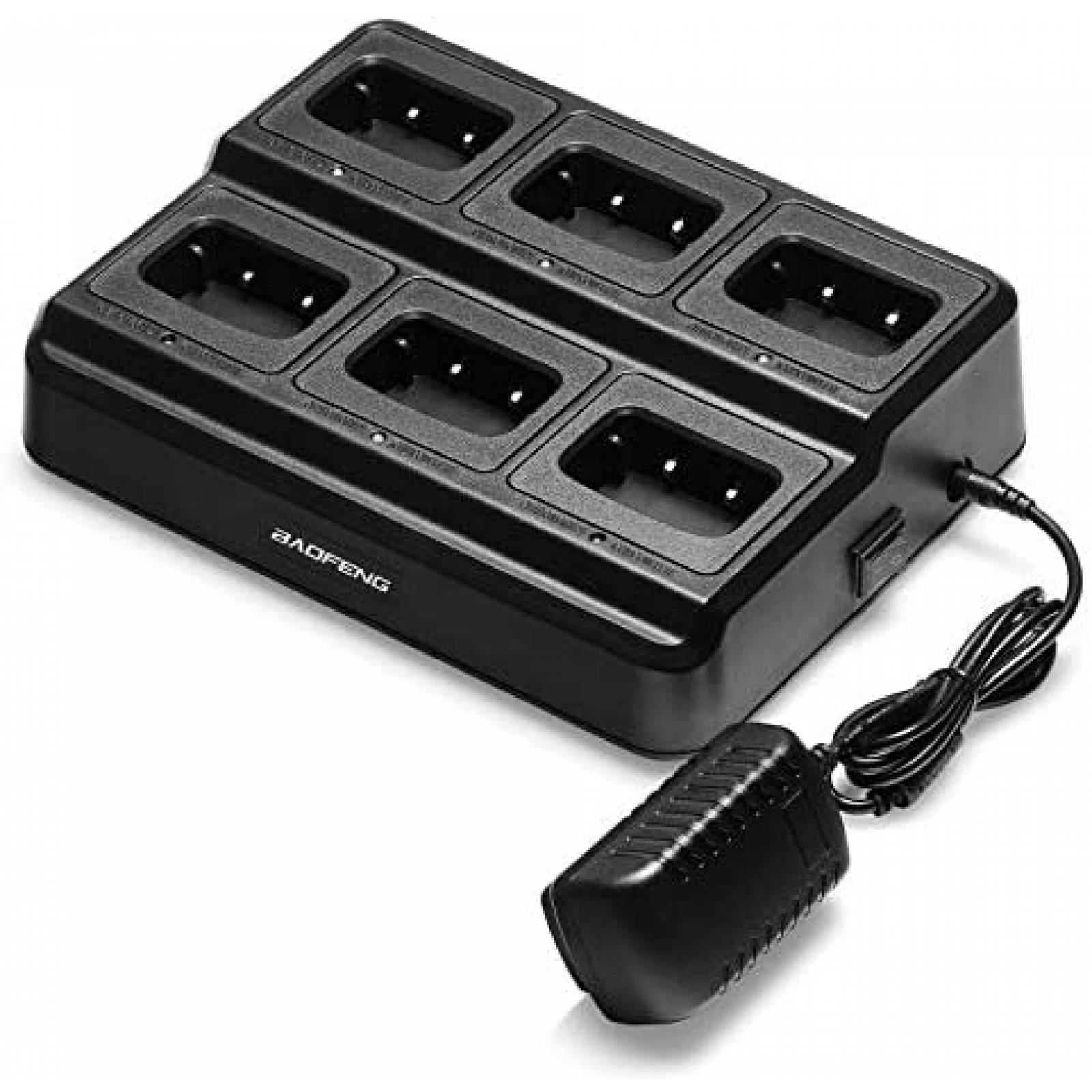 Cargador radio BAOFENG USB dos caminos 6 Radios -Negro