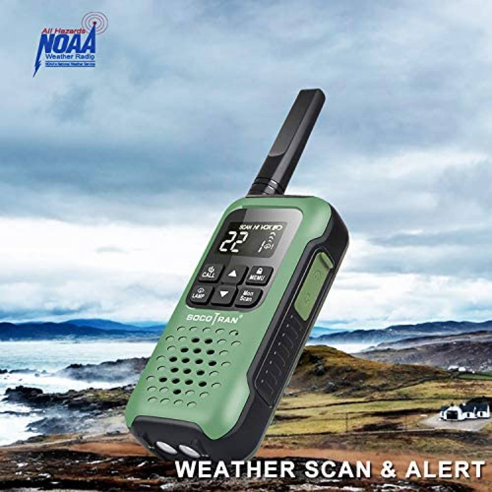 Walkie Talkies SOCOTRAN T90 FRS Impermeable -Verde