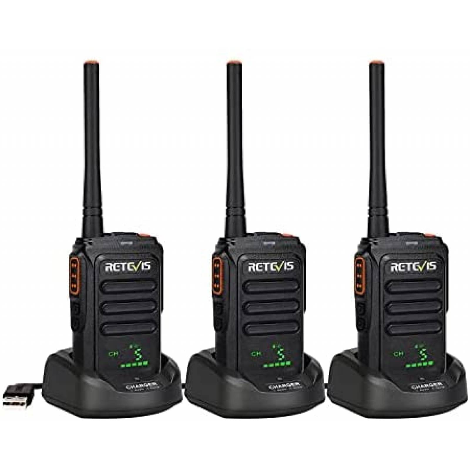 Radio de 2 vias Retevis RB38V de 5-Ch 3 Pzs -Negro