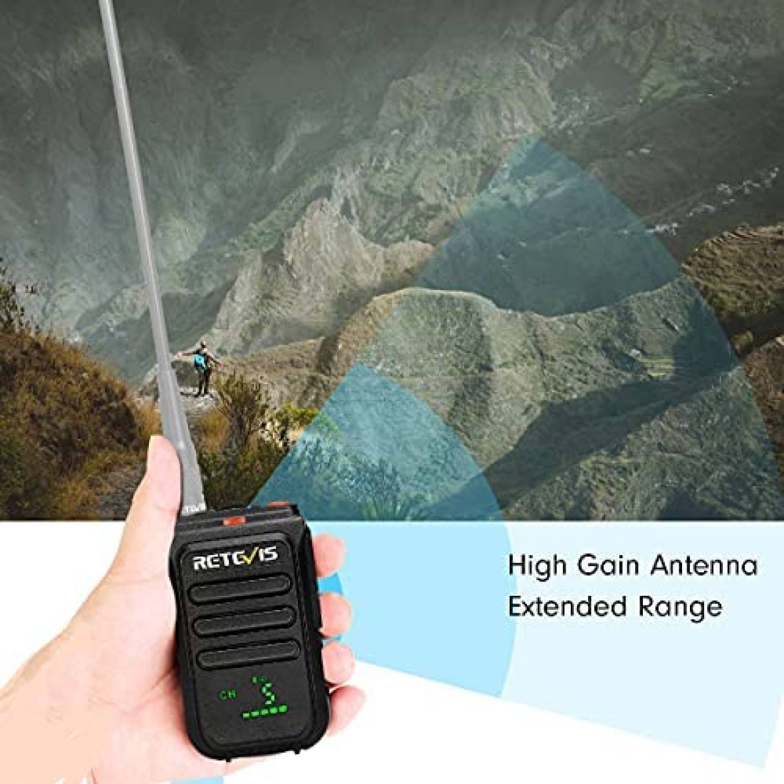 Radio de 2 vias Retevis RB38V de 5-Ch 3 Pzs -Negro