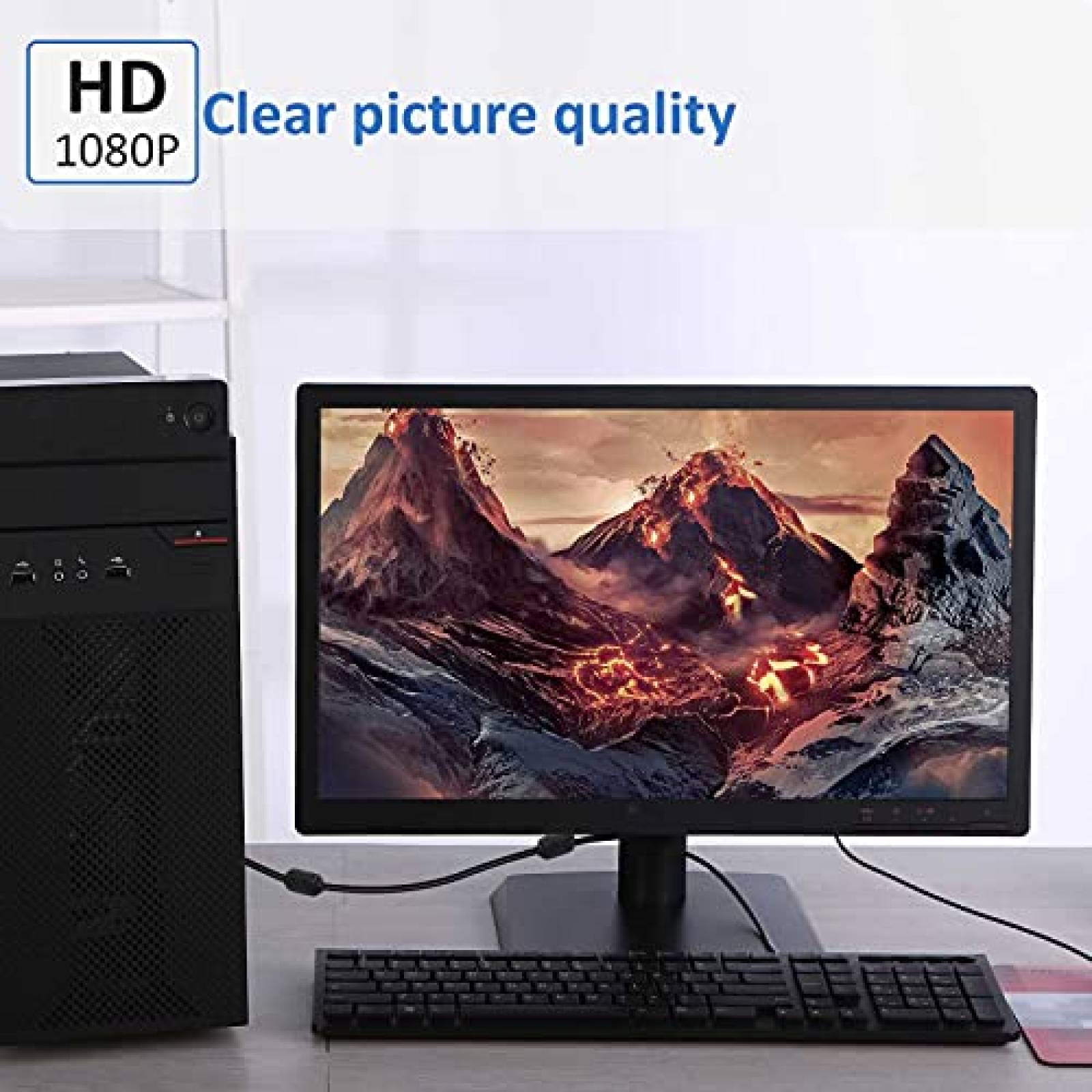 Cable VGA monitor macho a macho Saisn 1080P 1.5ft -Negro